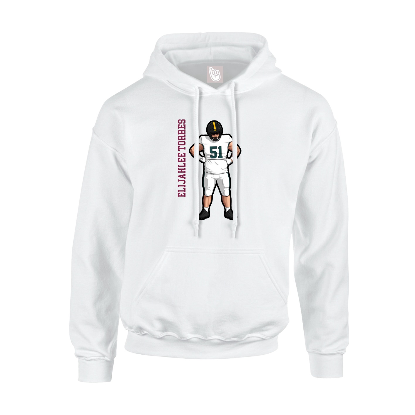 Hoodie — Name Vertical in White