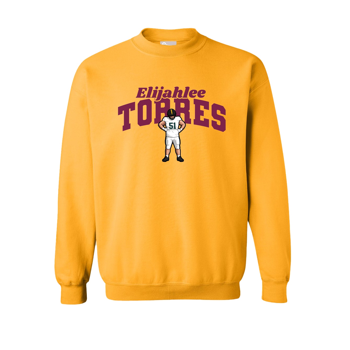 Fleece Crew — Signature Arch in Gold