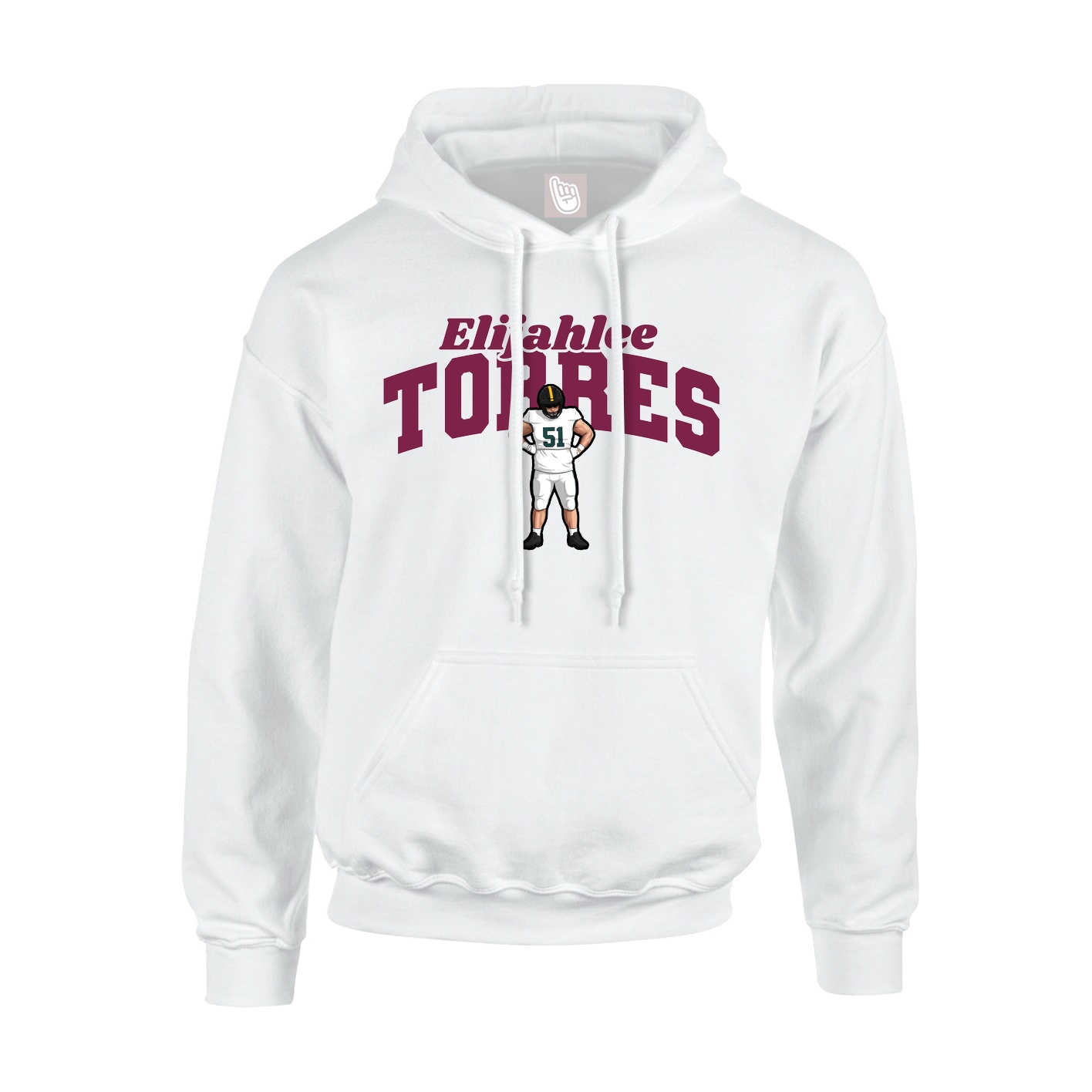 Youth Hoodie — Signature Arch in White