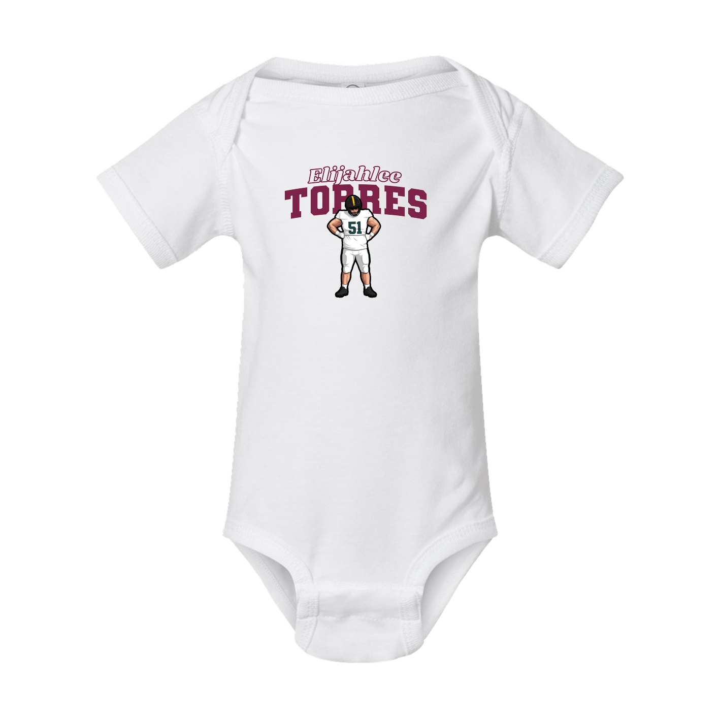 Baby Onesie — Name Arch in White