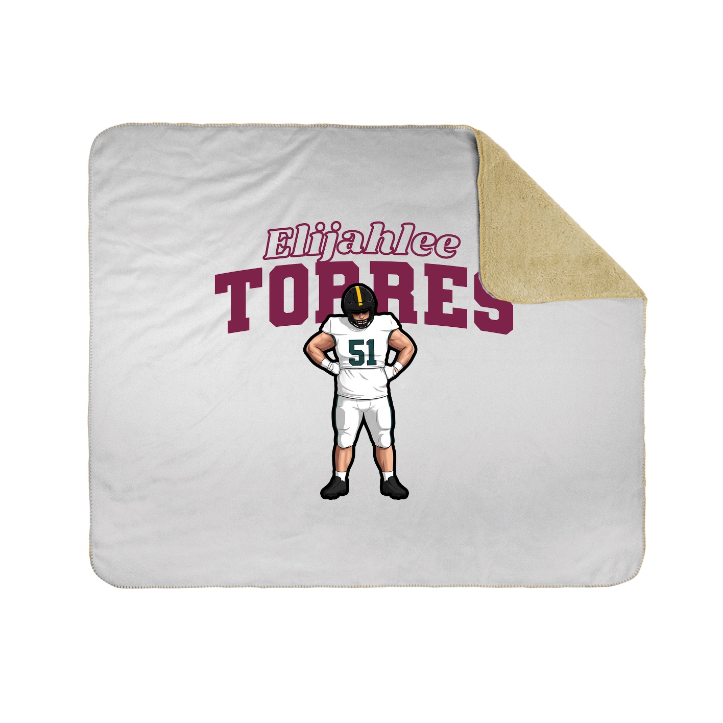 Throw Blanket — Name Arch in White