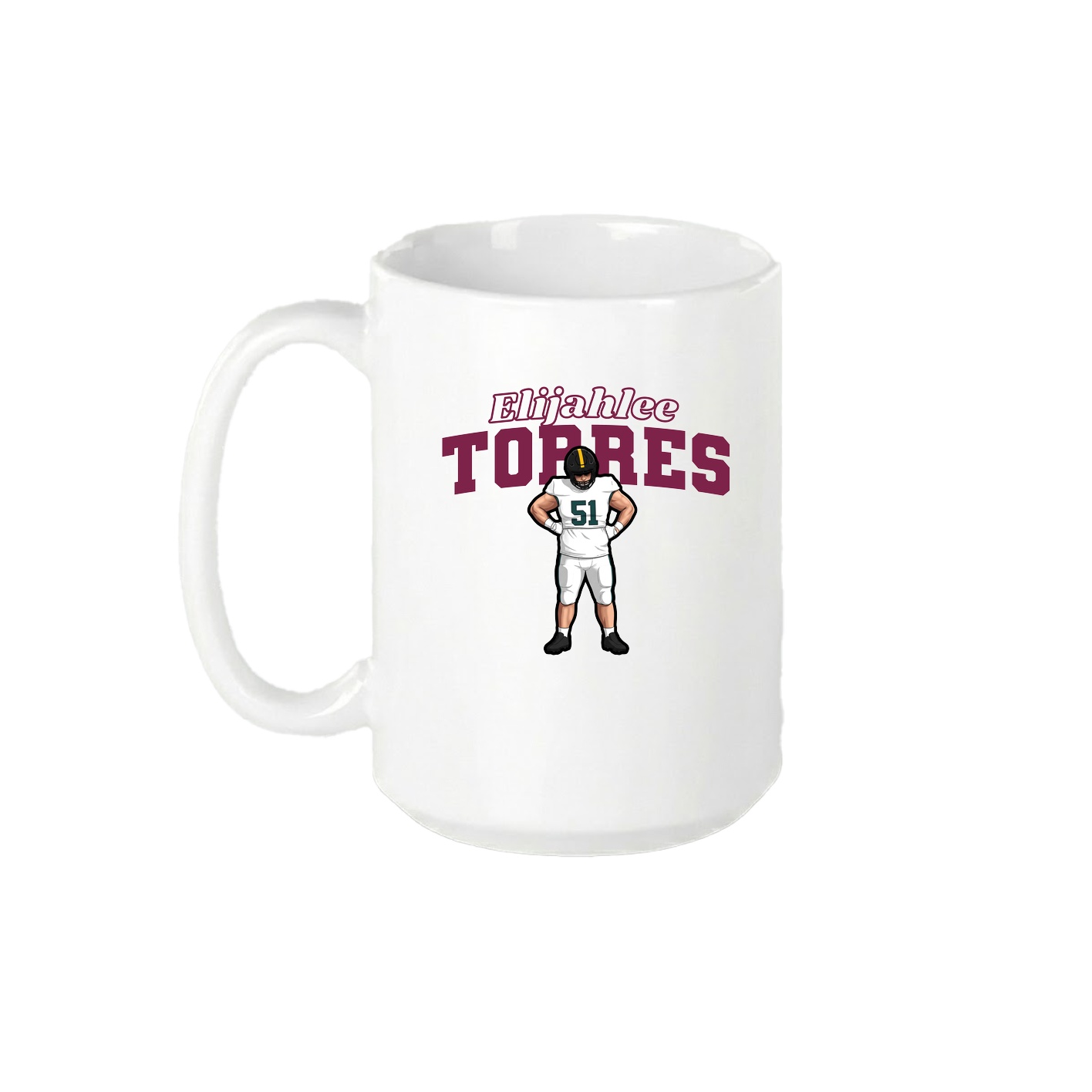 15oz Coffee Mug — Name Arch in White