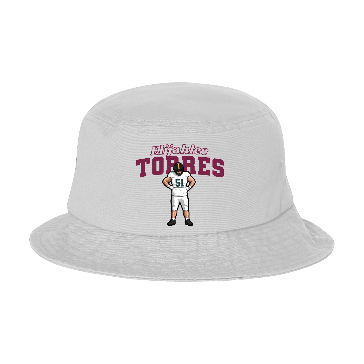 Bucket Cap — Name Arch in White