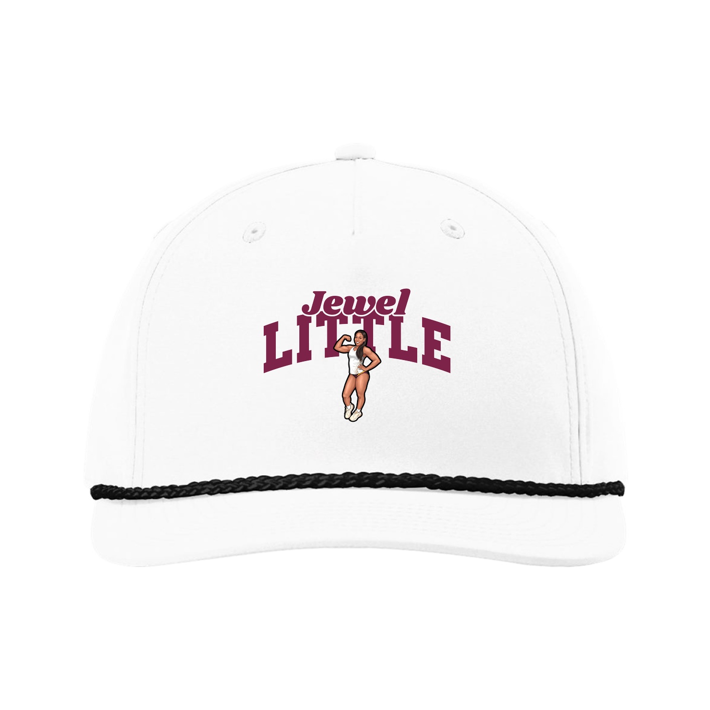 Five-Panel Classic Rope Cap — Signature Arch in White