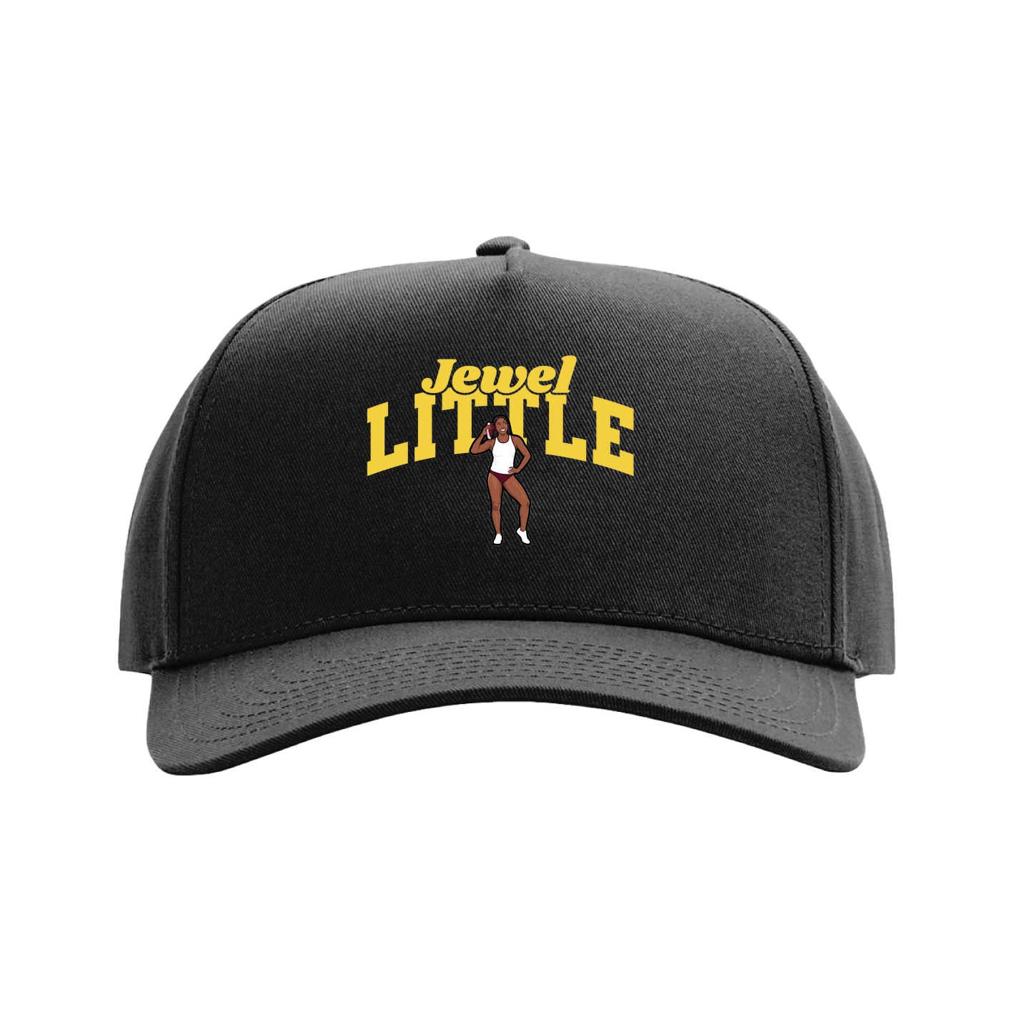 Full Fabric Five-Panel Champ Cap — Signature Arch in Black