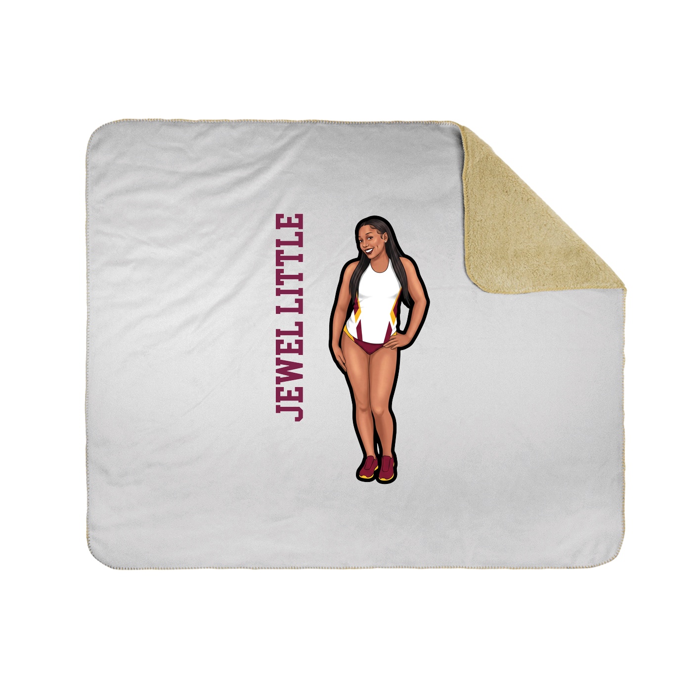 Throw Blanket — Name Vertical in White