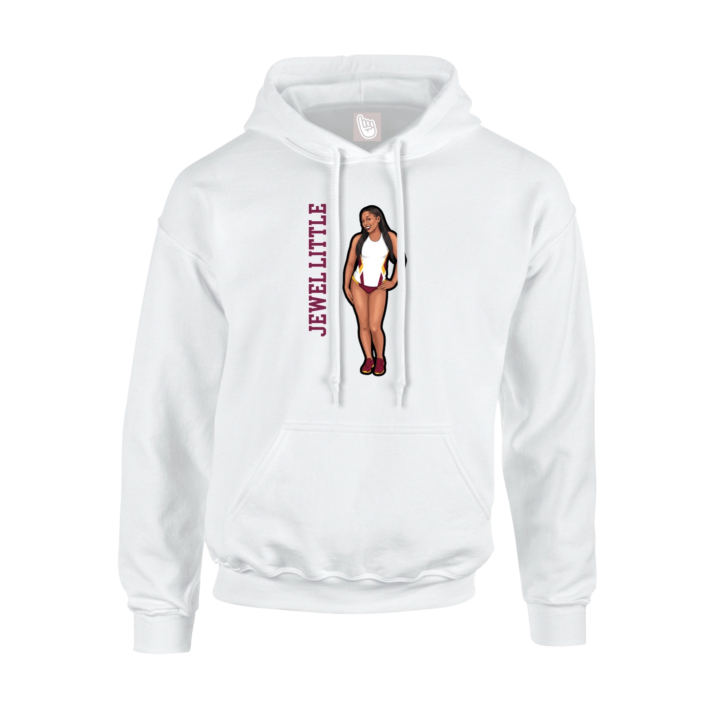 Youth Hoodie — Name Vertical in White