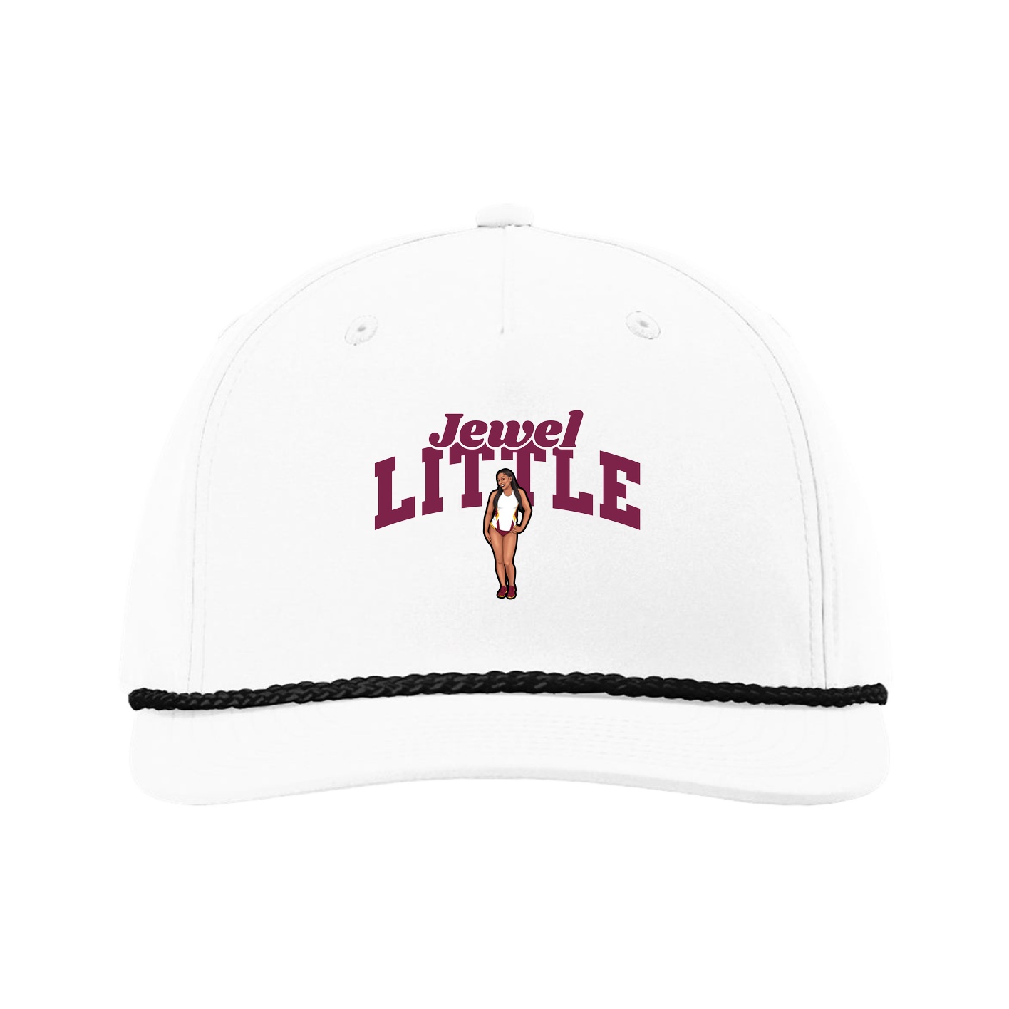 Five-Panel Classic Rope Cap — Signature Arch in White