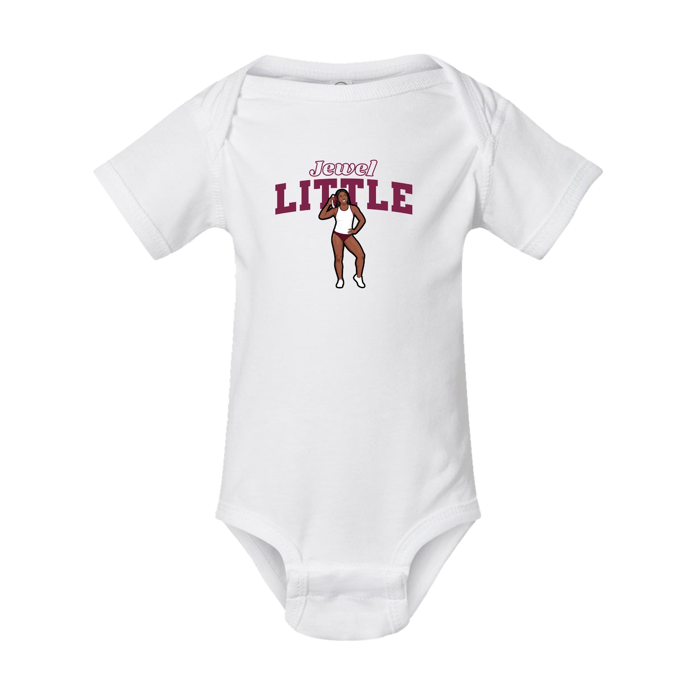 Baby Onesie — Name Arch in White