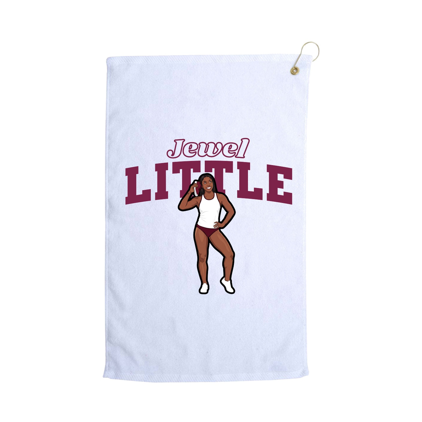 Golf Towel — Name Arch in White