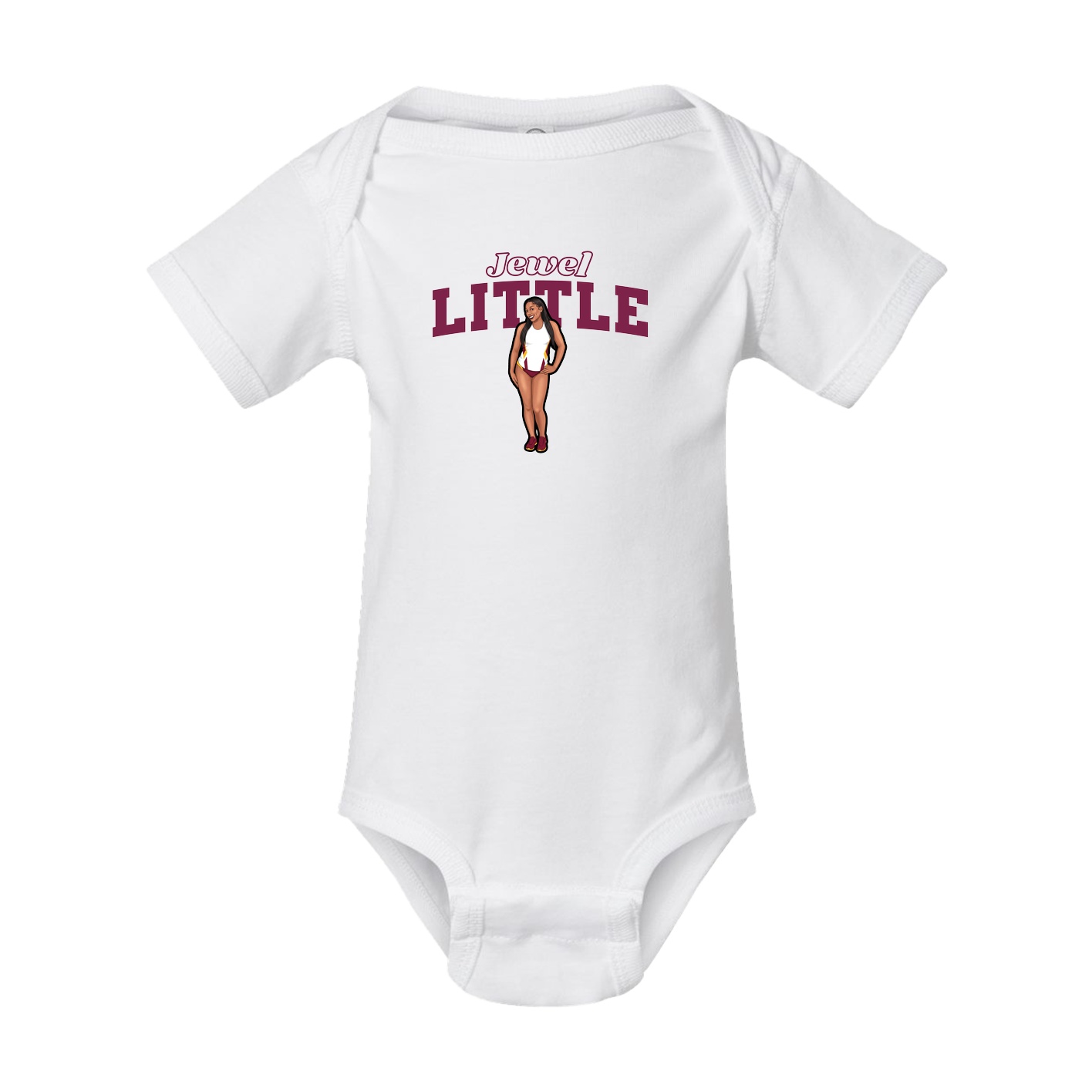 Baby Onesie — Name Arch in White
