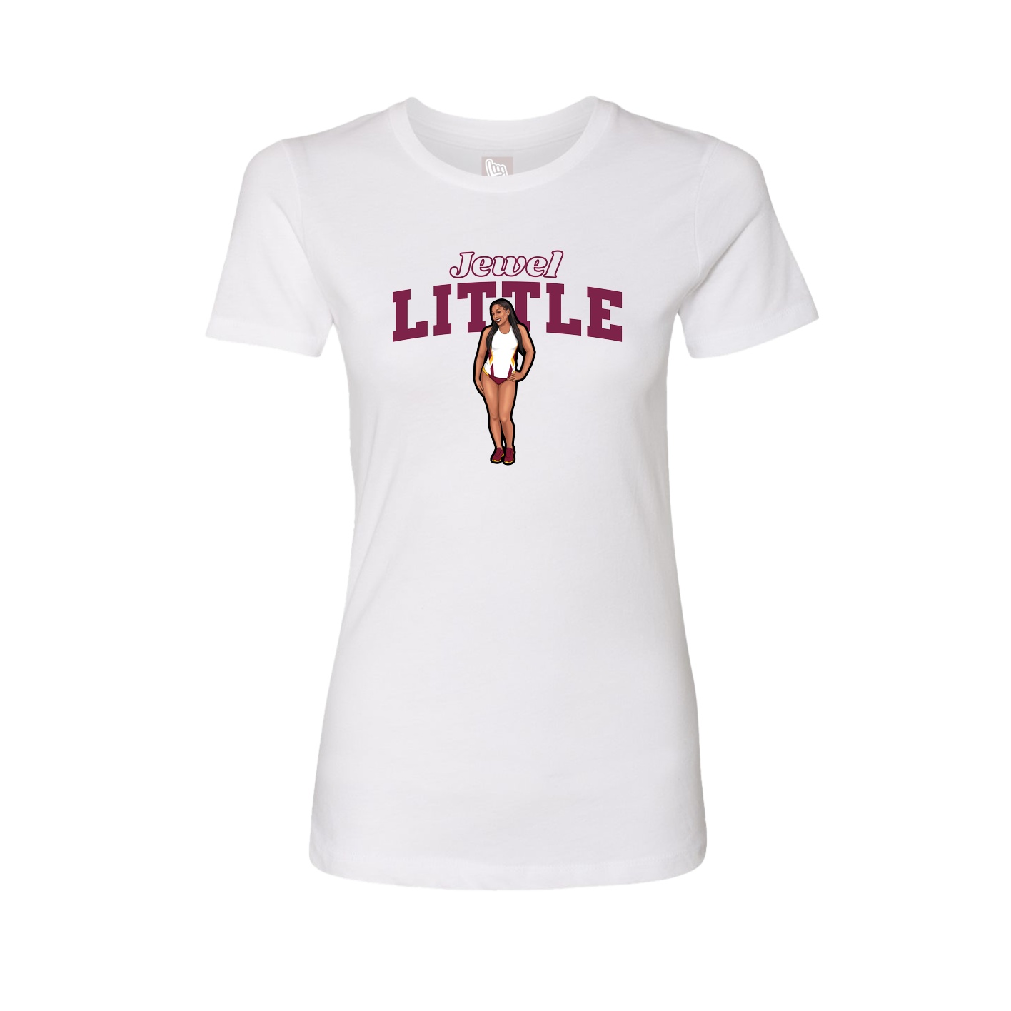 Fitted Women's Tee — Name Arch in White