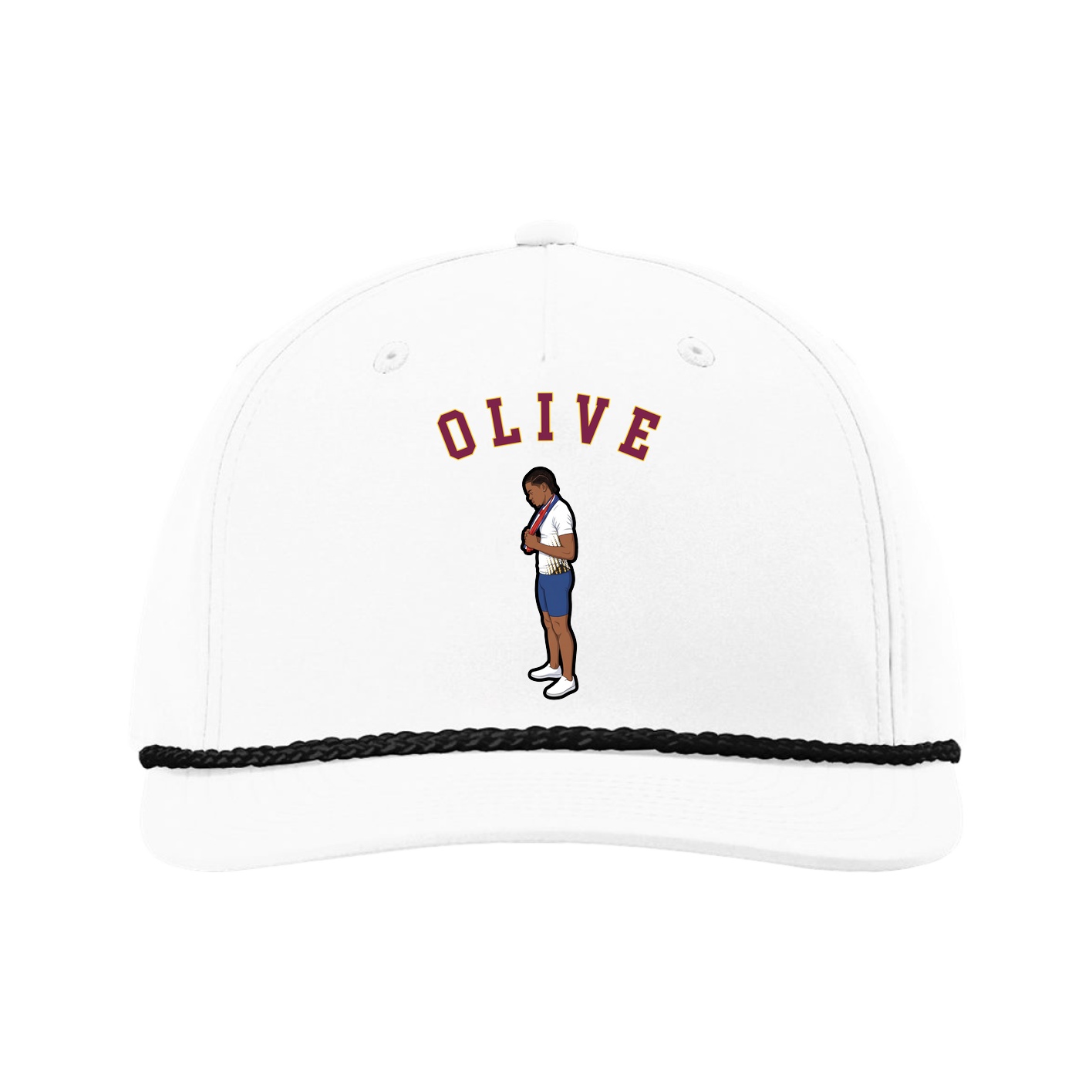 Five-Panel Classic Rope Cap — Shirsey Arch in White