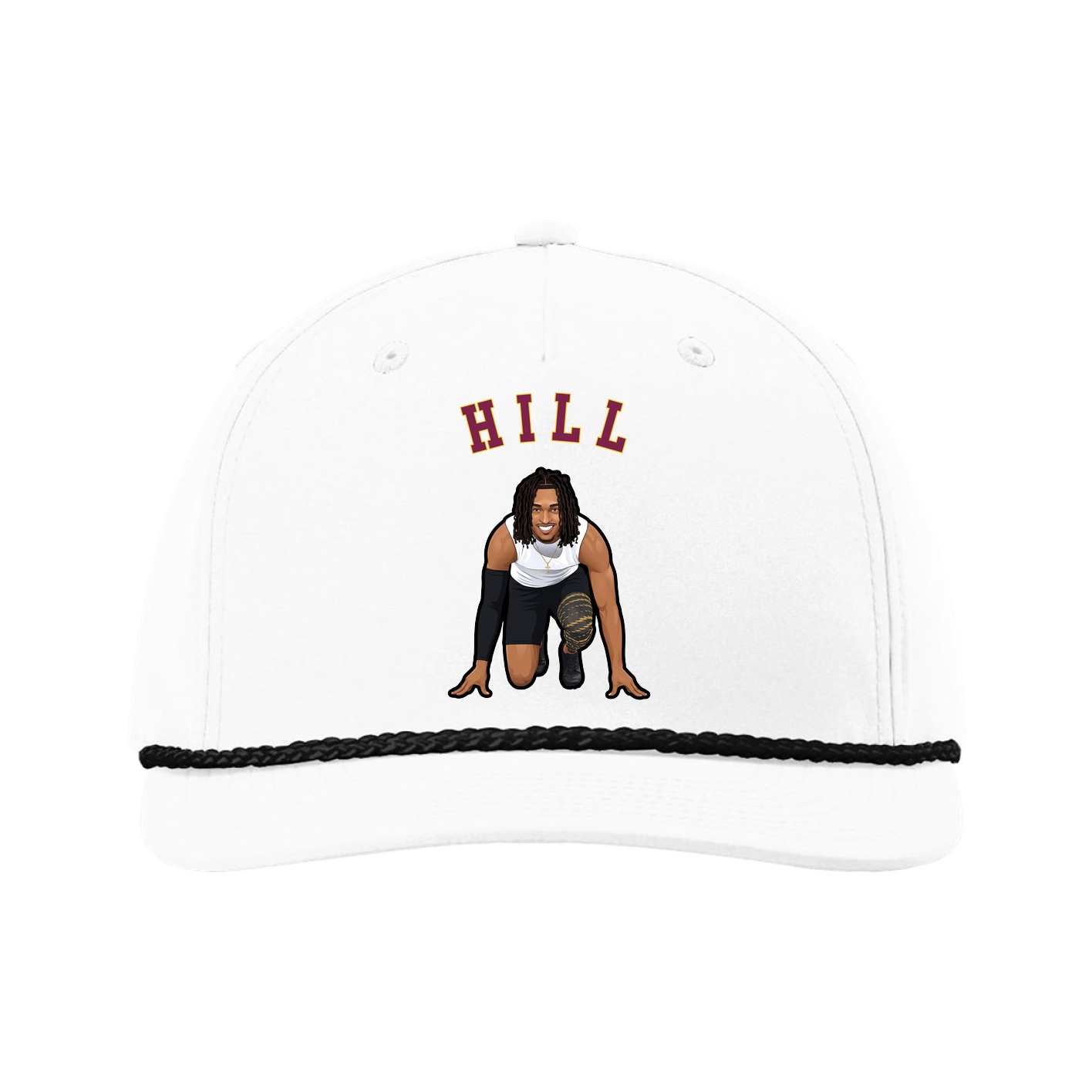 Five-Panel Classic Rope Cap — Shirsey Arch in White