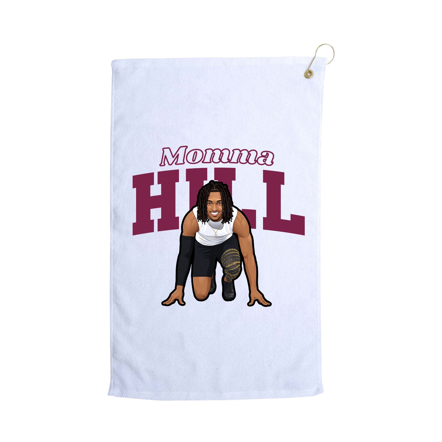 Golf Towel — Mothers Day Block in White