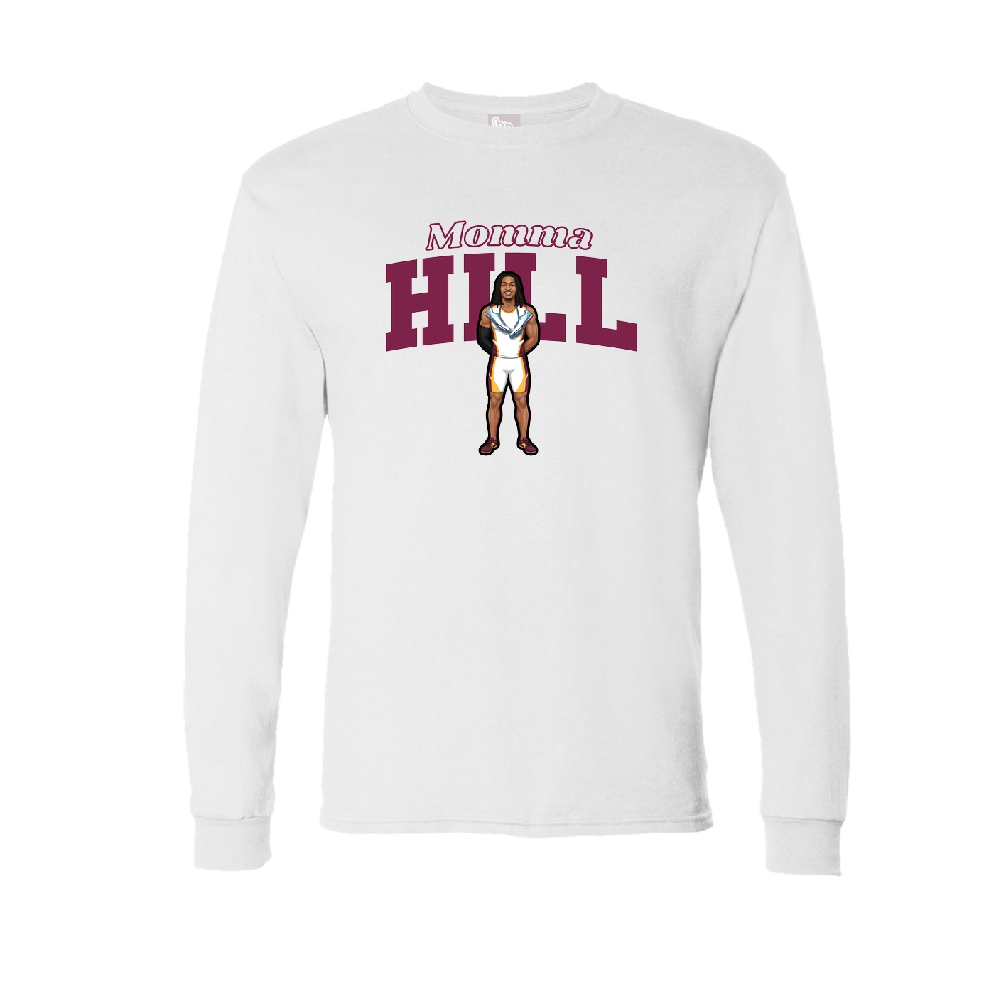 Long Sleeve Tee — Mothers Day Block in White