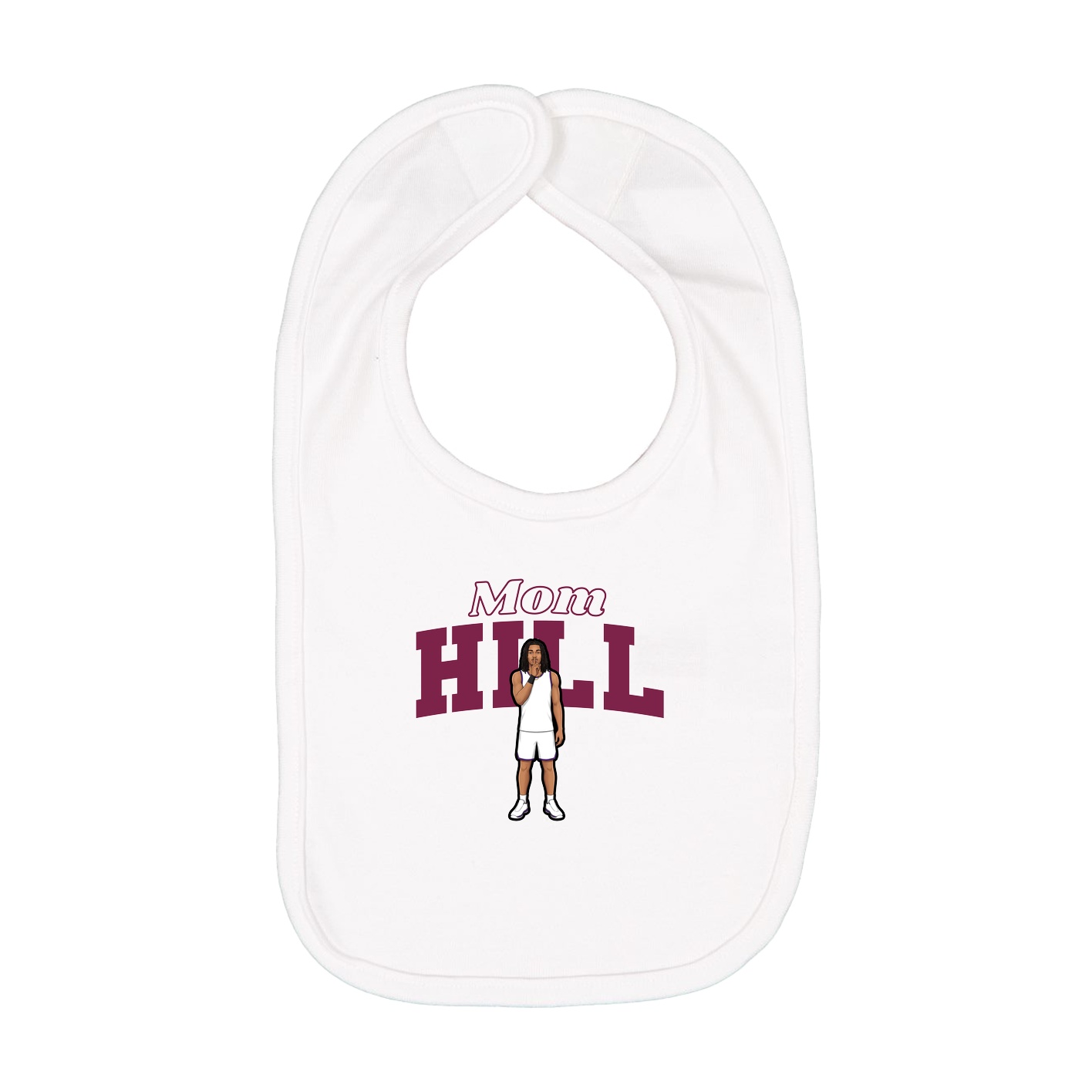 Infant Bib — Mothers Day Block in White