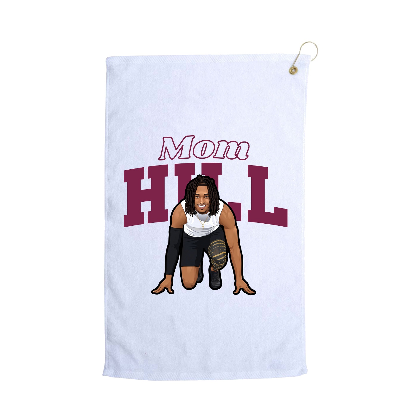 Golf Towel — Mothers Day Block in White