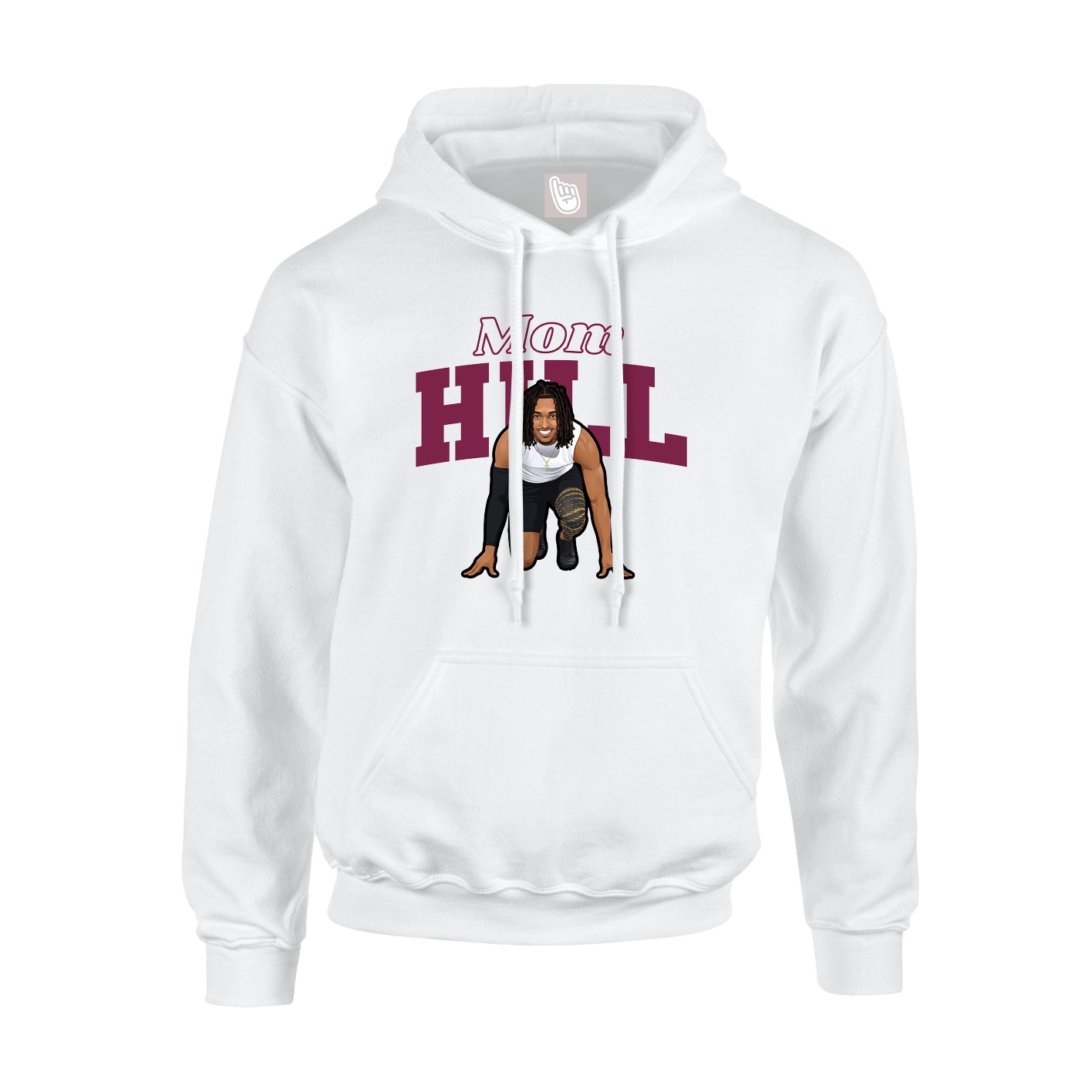 Youth Hoodie — Mothers Day Block in White