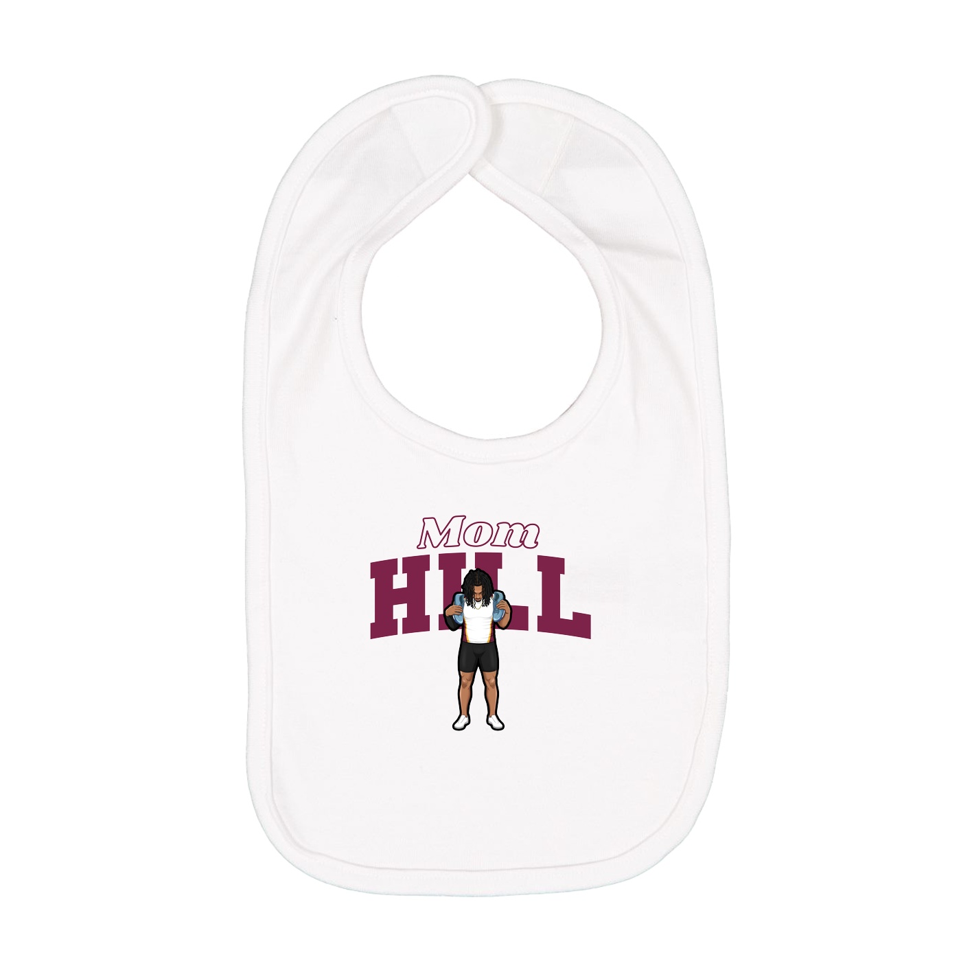 Infant Bib — Mothers Day Block in White