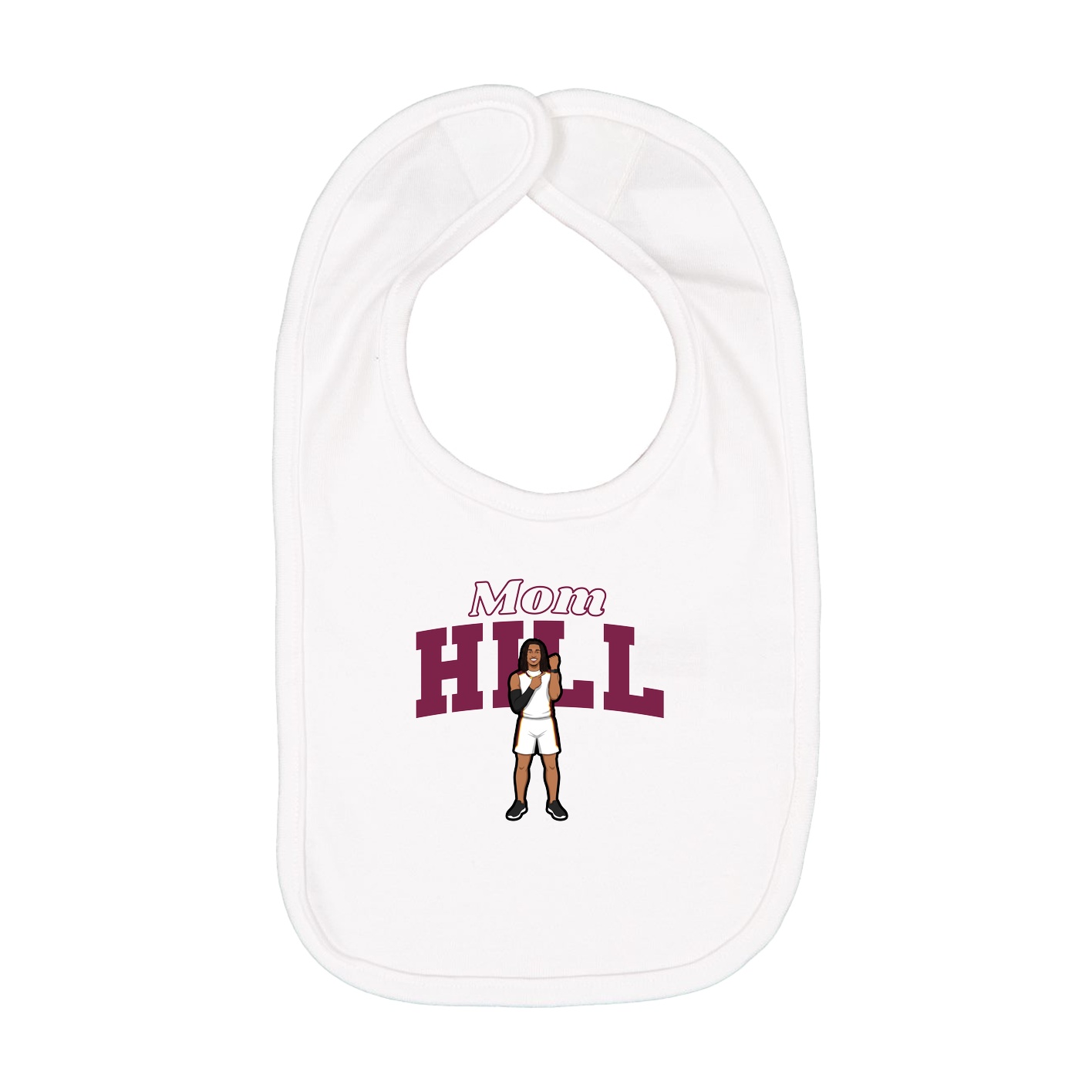 Infant Bib — Mothers Day Block in White