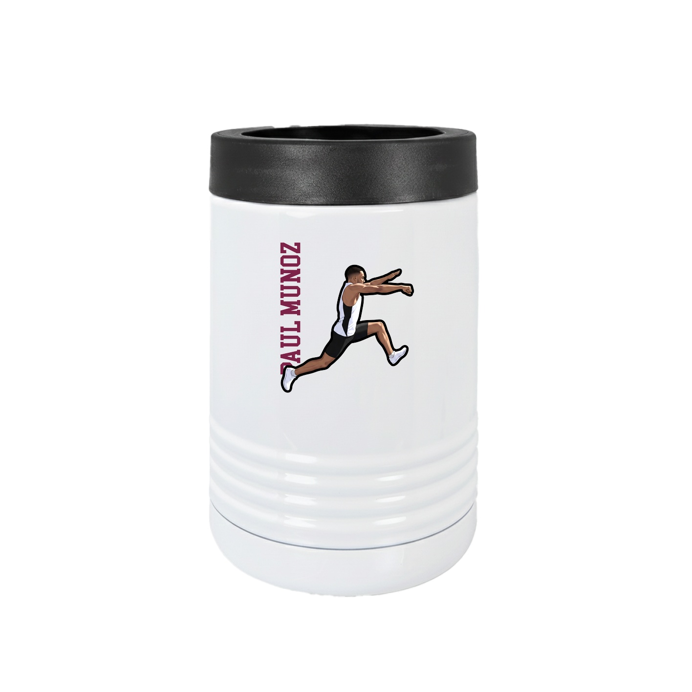 Beverage Holder — Name Vertical in White