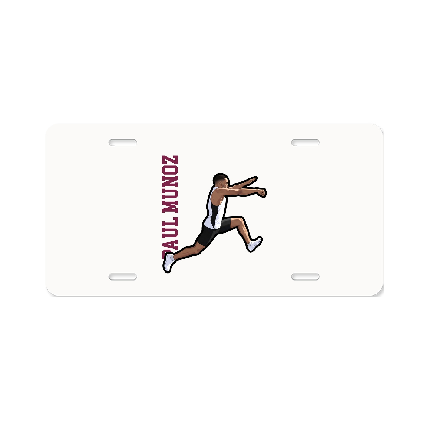 License Plate — Name Vertical in Classic