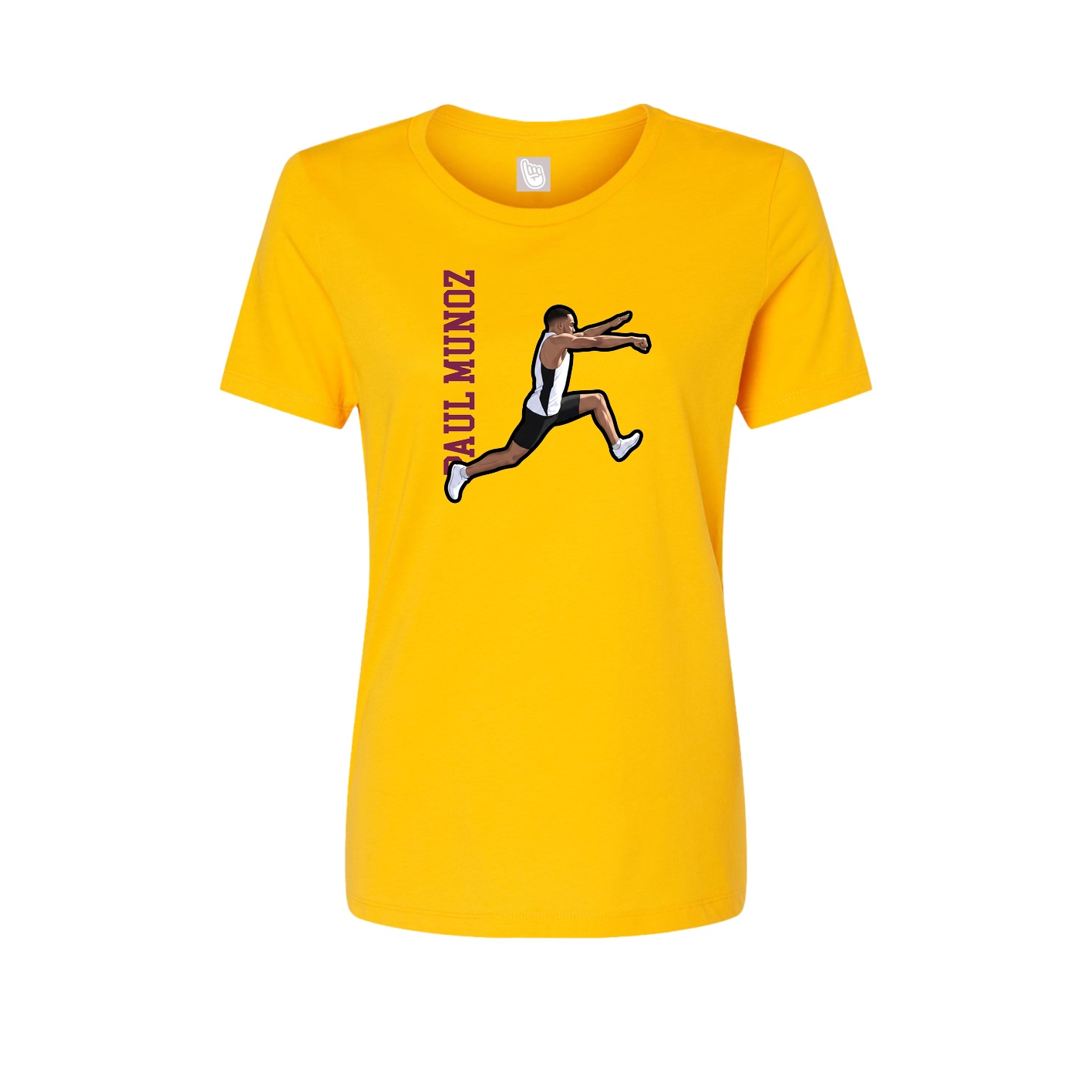 Womens Tee — Name Vertical in Gold