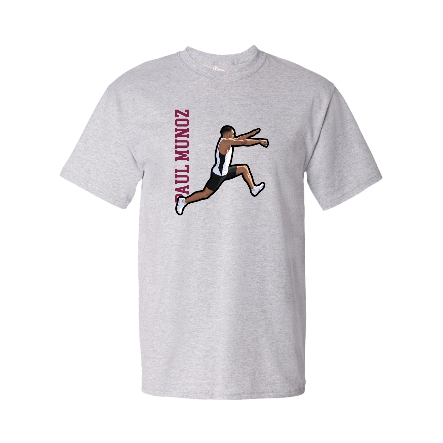 Youth Tee — Name Vertical in Grey