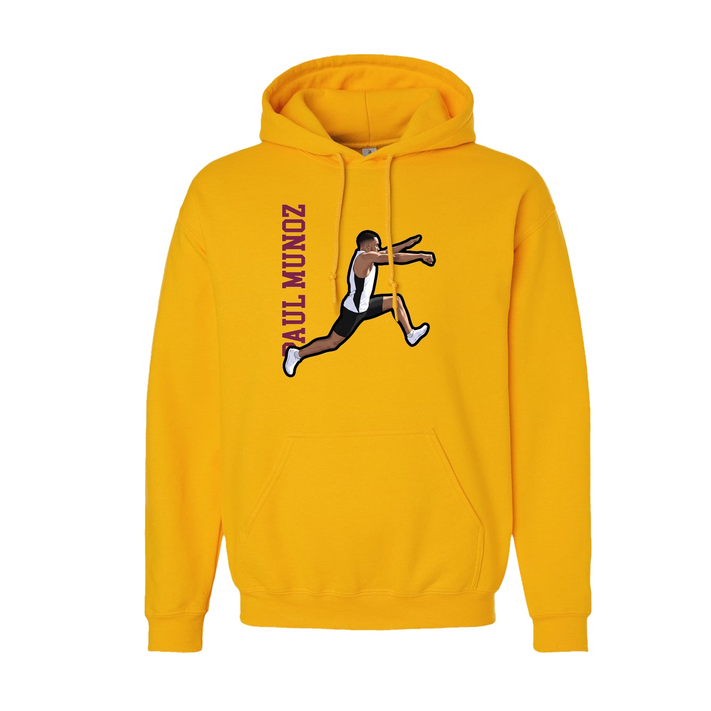 Youth Hoodie — Name Vertical in Gold