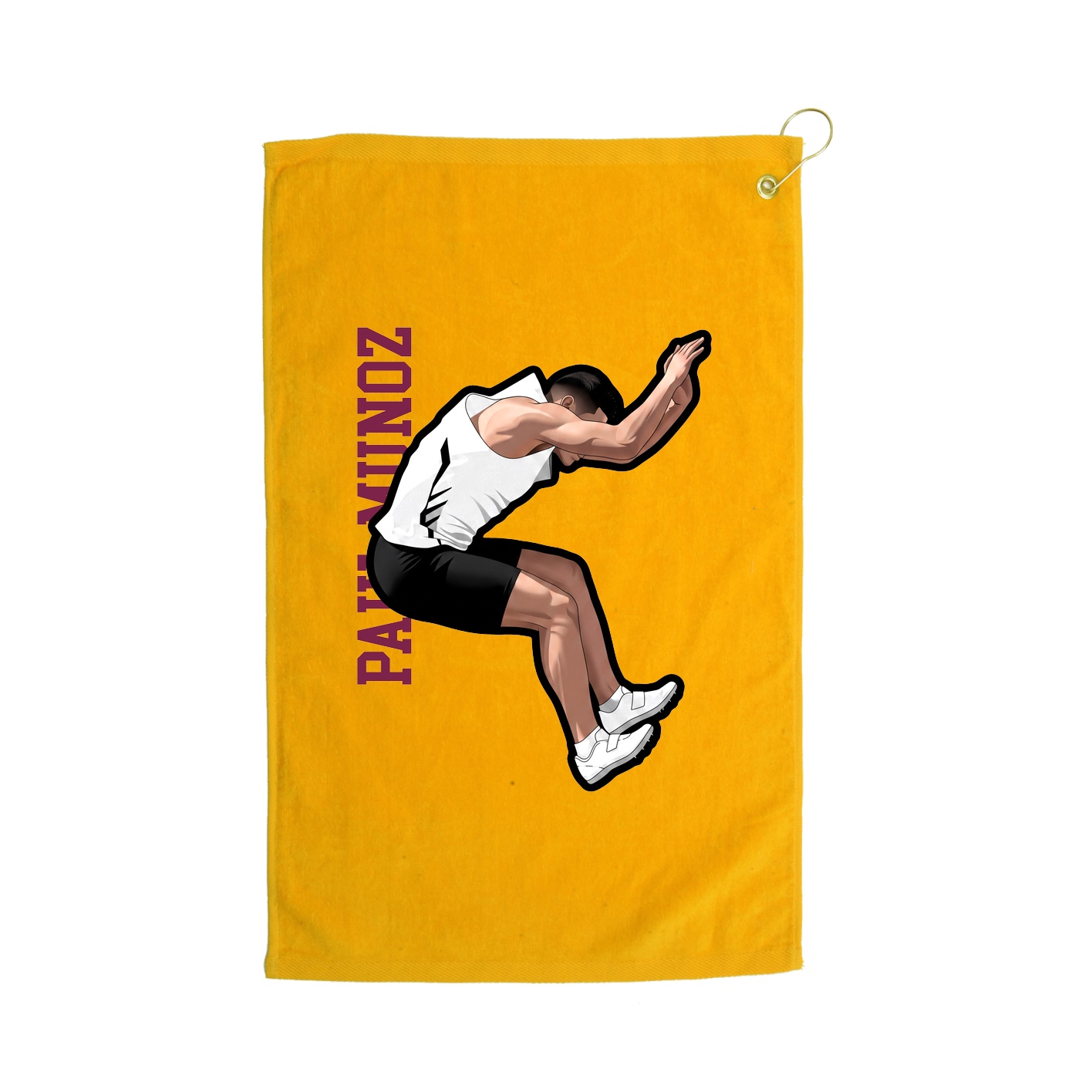 Golf Towel — Name Vertical in Gold