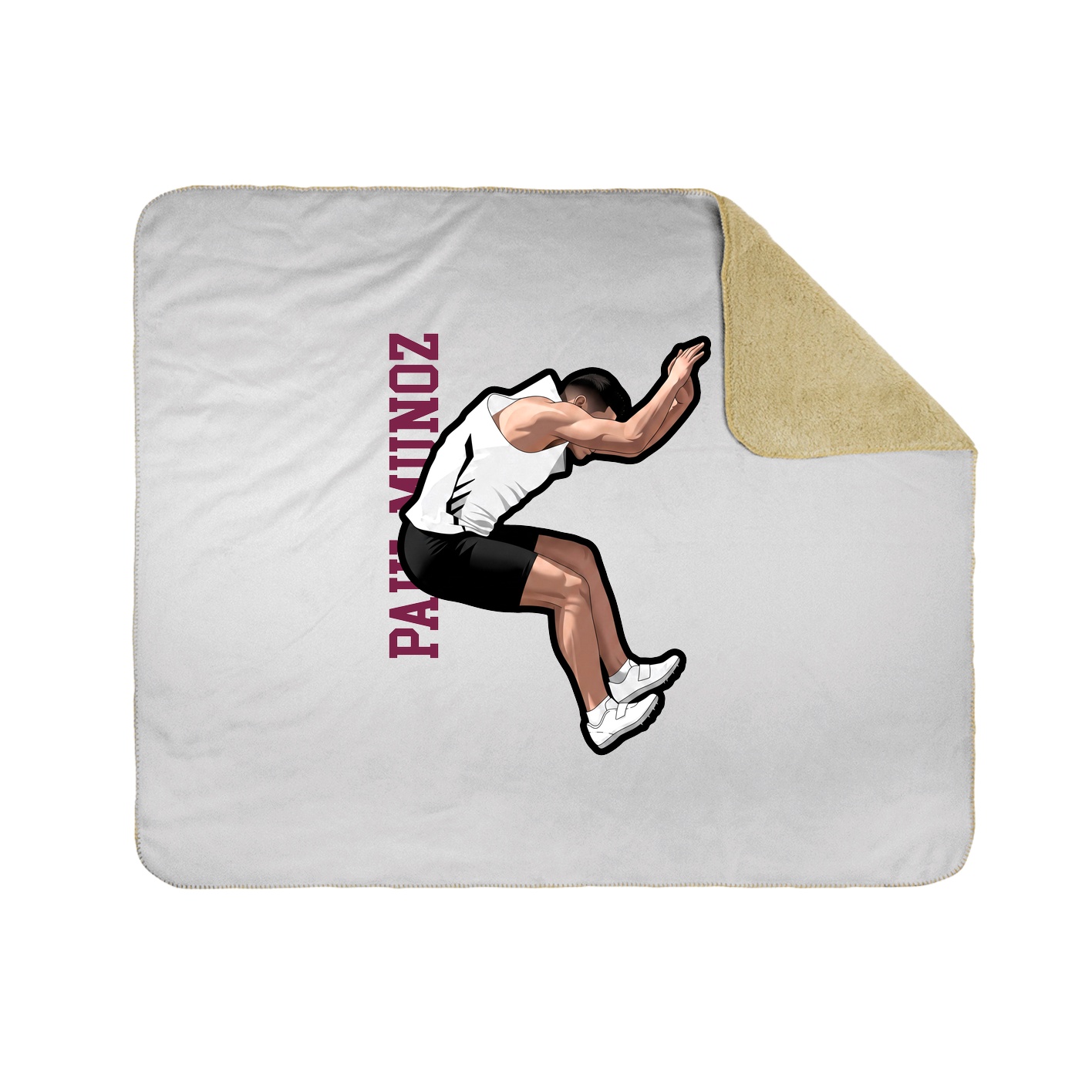Throw Blanket — Name Vertical in White