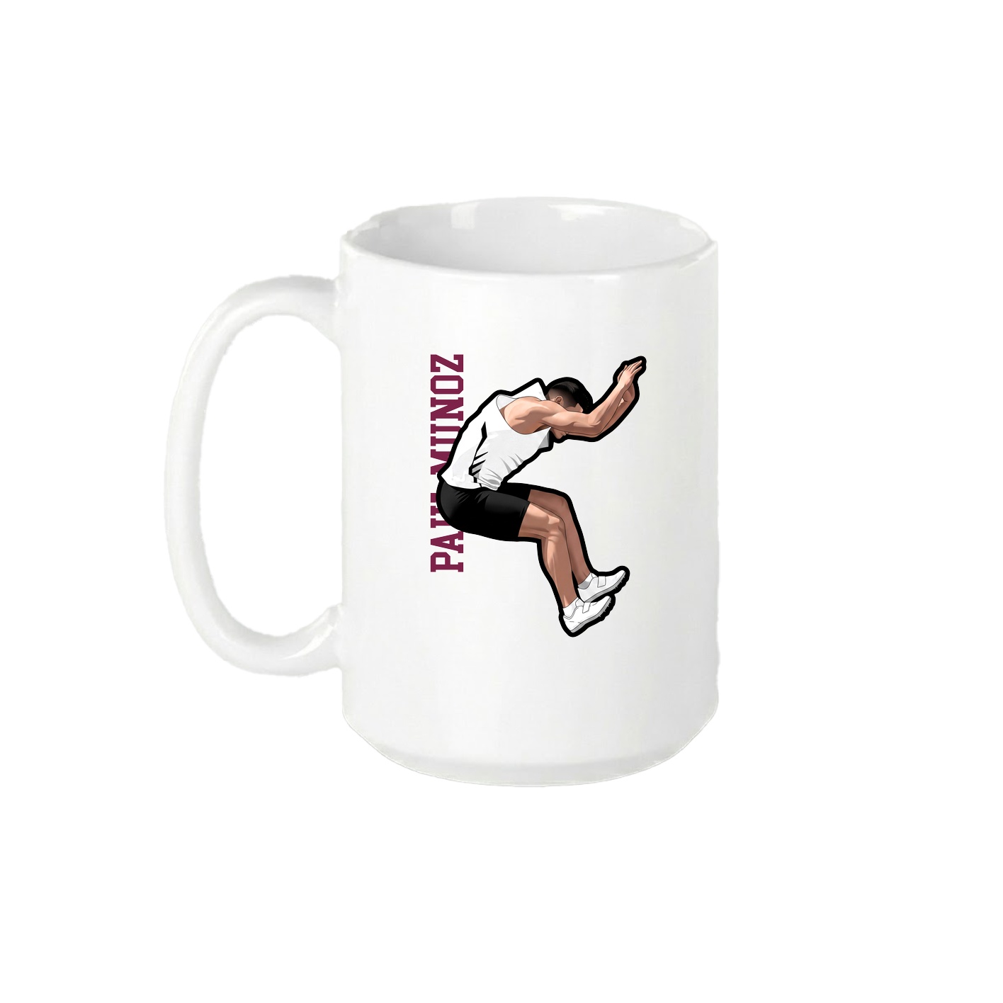 15oz Coffee Mug — Name Vertical in White
