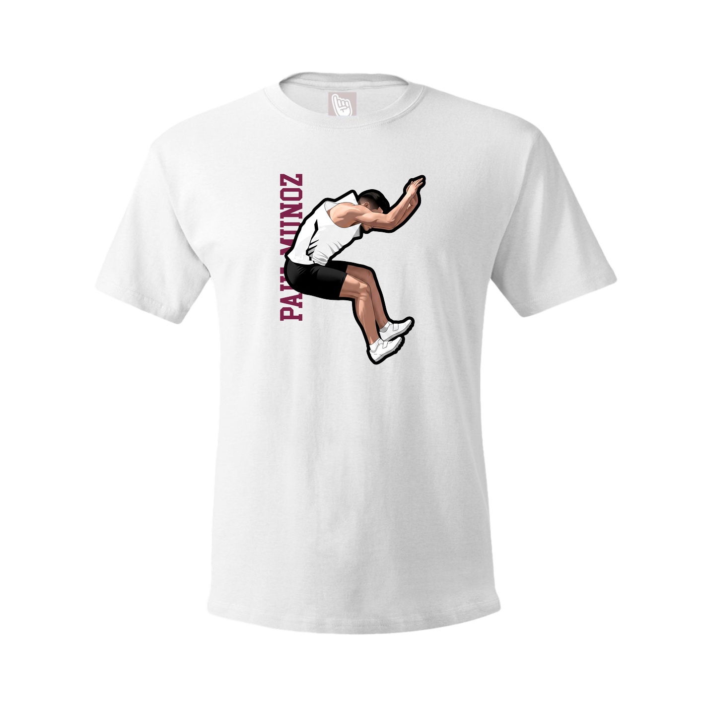 Youth Tee — Name Vertical in White