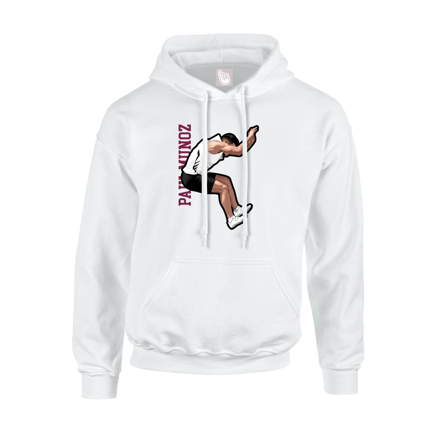 Youth Hoodie — Name Vertical in White