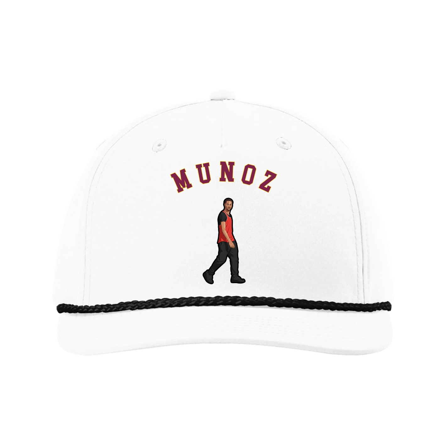 Five-Panel Classic Rope Cap — Shirsey Arch in White