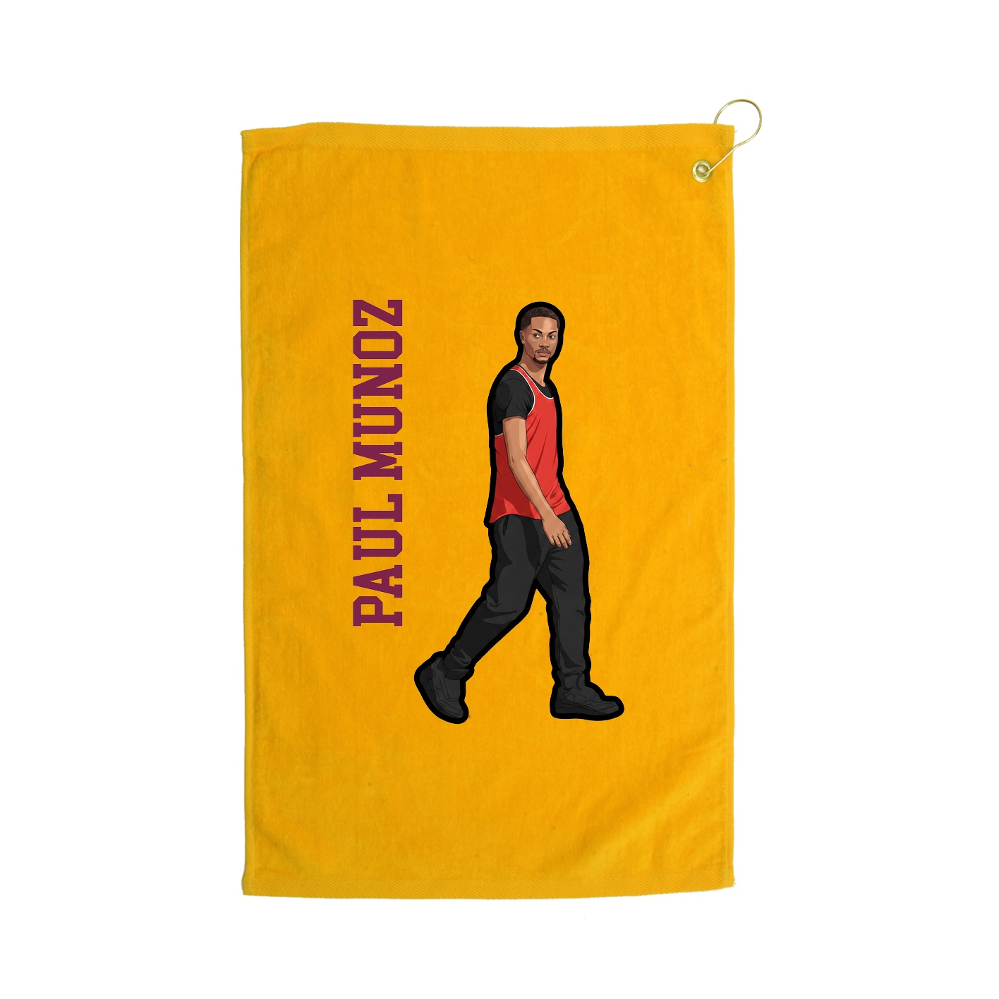 Golf Towel — Name Vertical in Gold