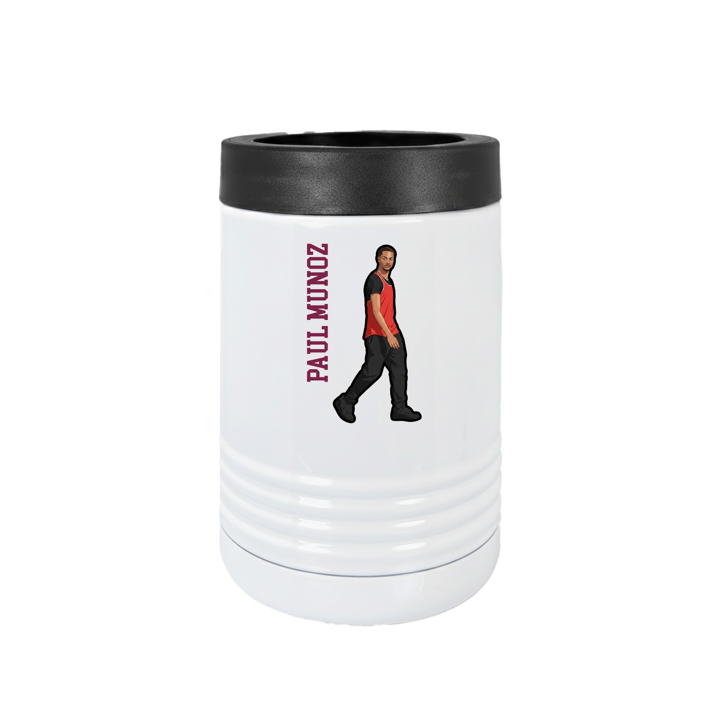 Beverage Holder — Name Vertical in White