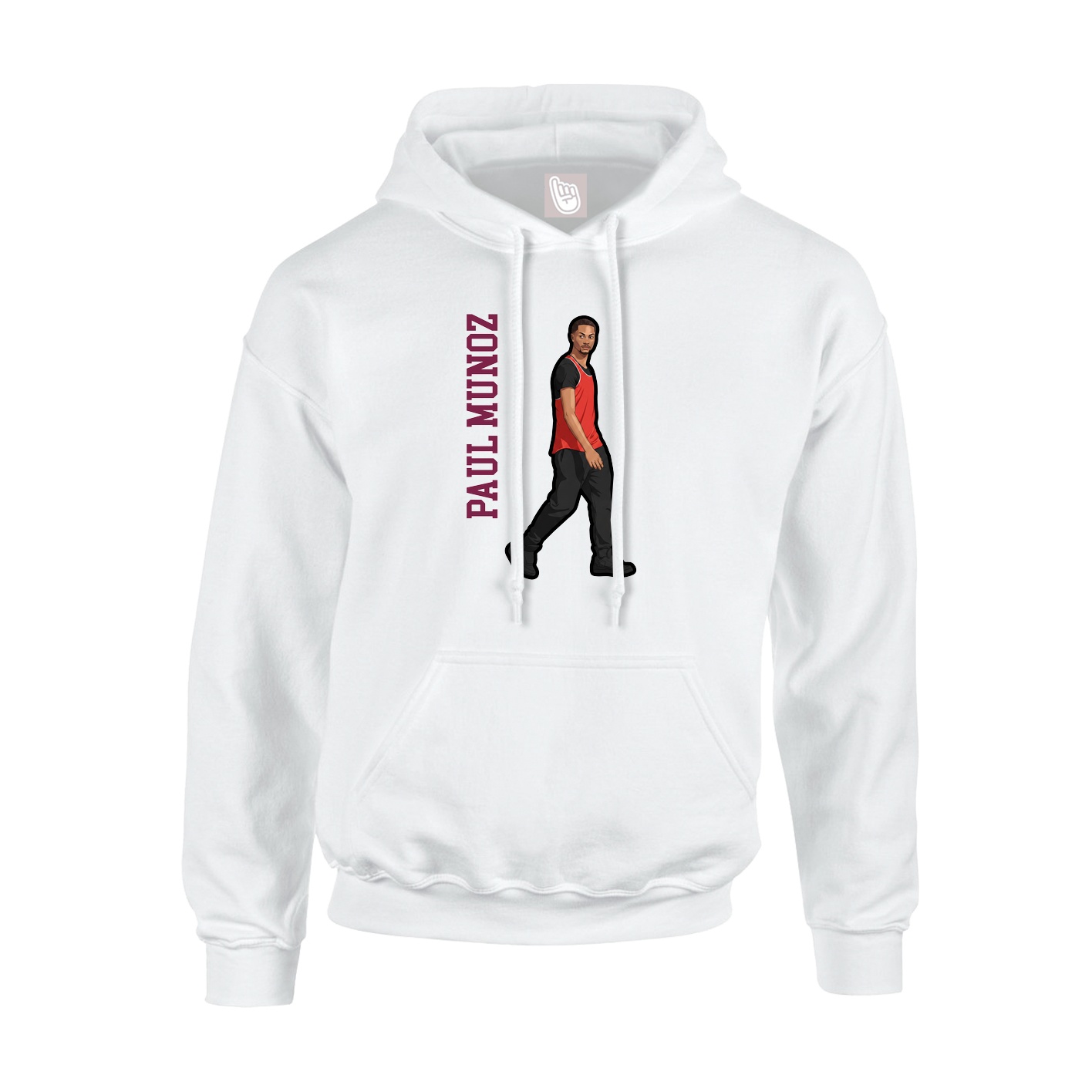 Hoodie — Name Vertical in White
