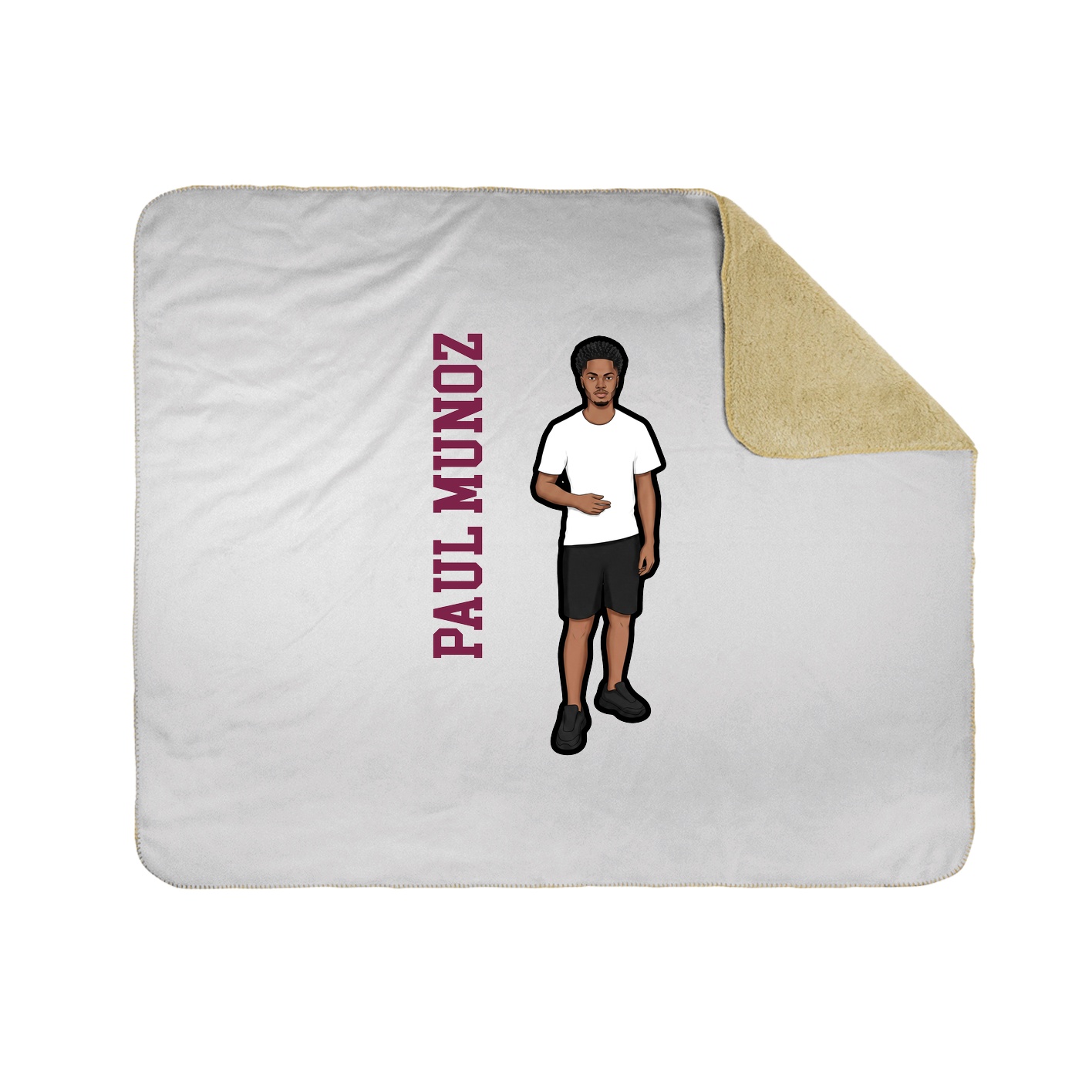 Throw Blanket — Name Vertical in White