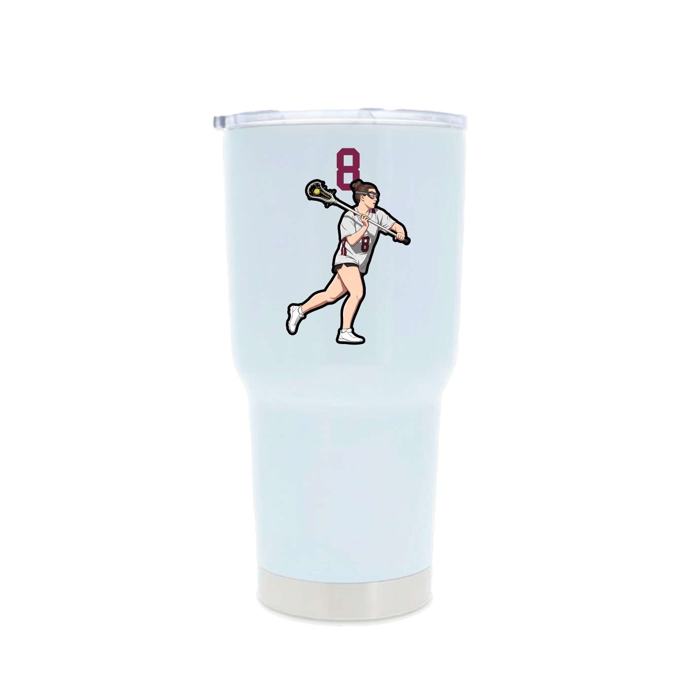 30oz Stainless Steel Tumbler — Number Top in White
