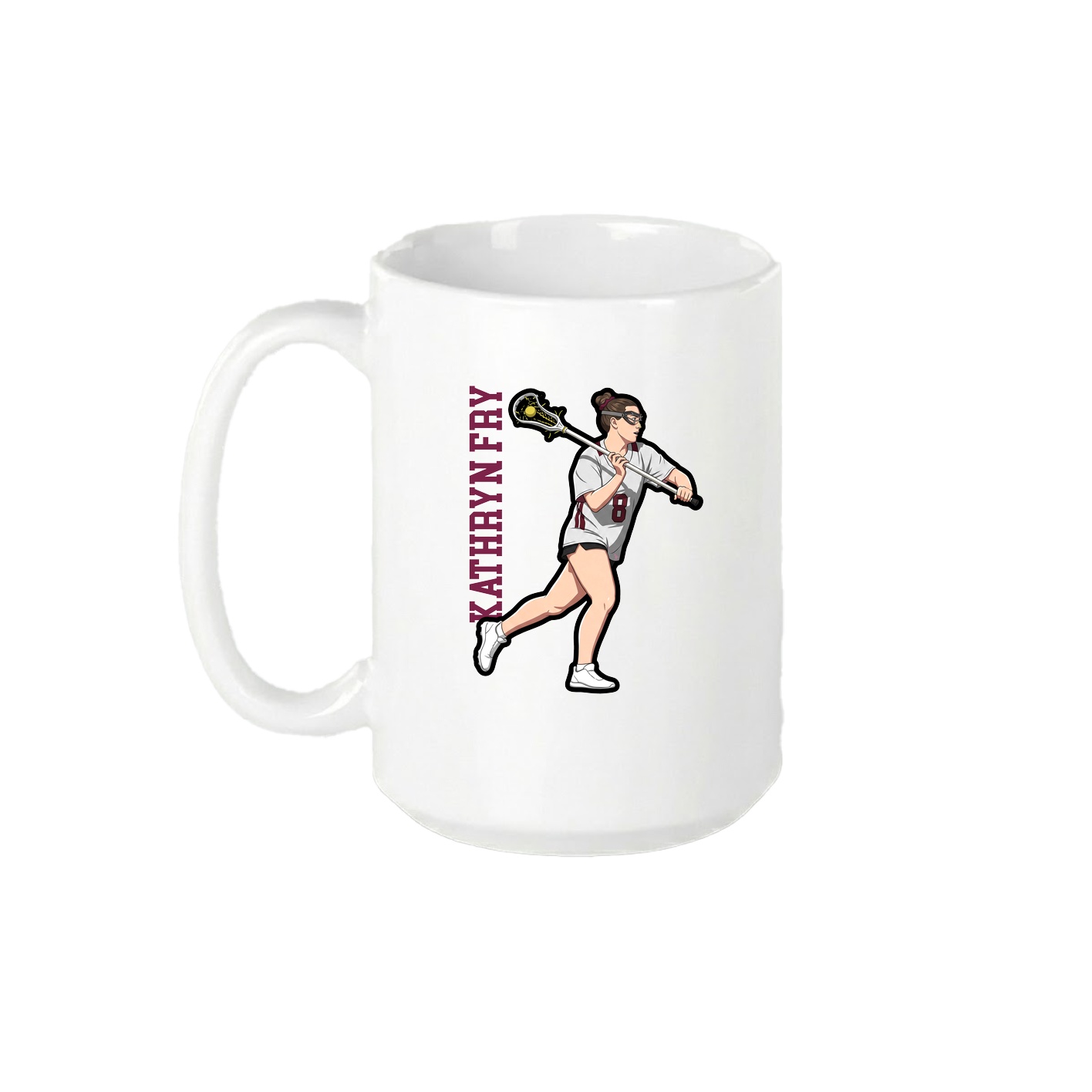 15oz Coffee Mug — Name Vertical in White