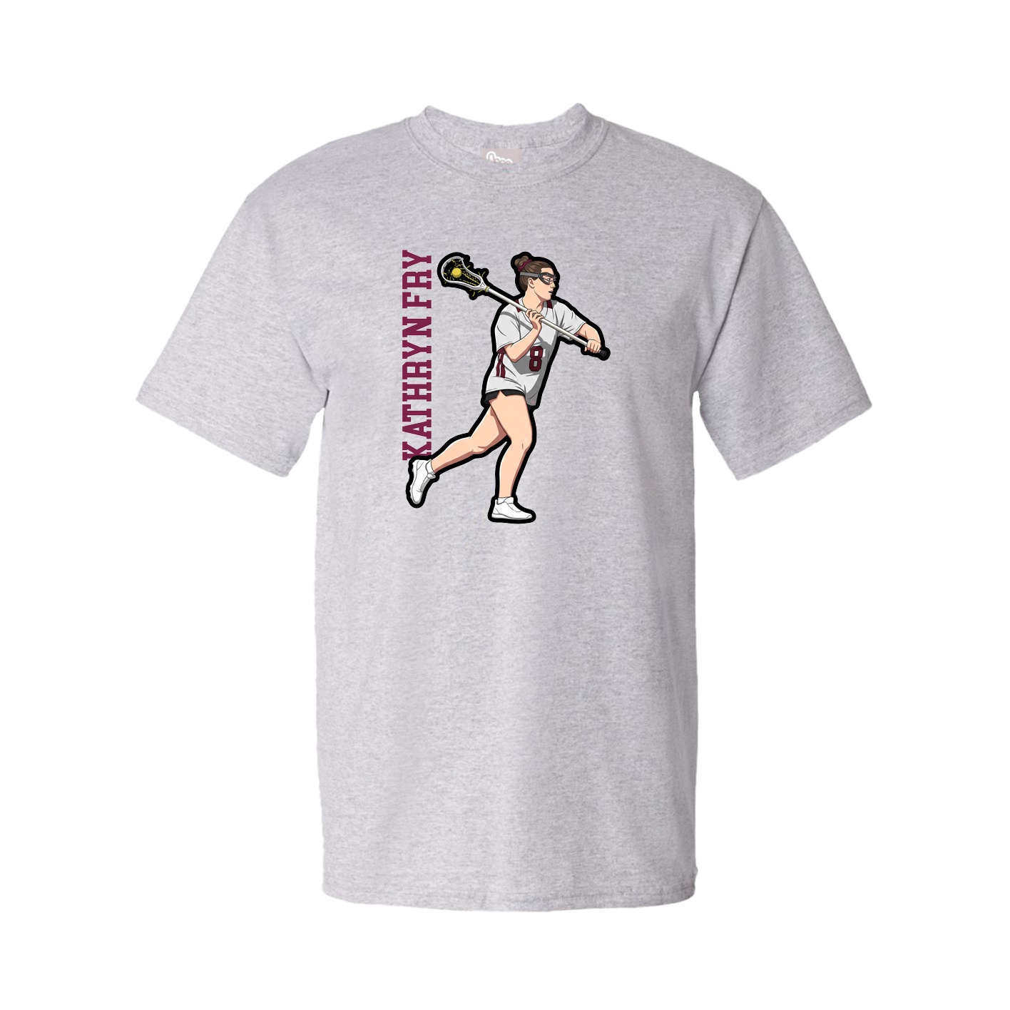 Tee — Name Vertical in Grey