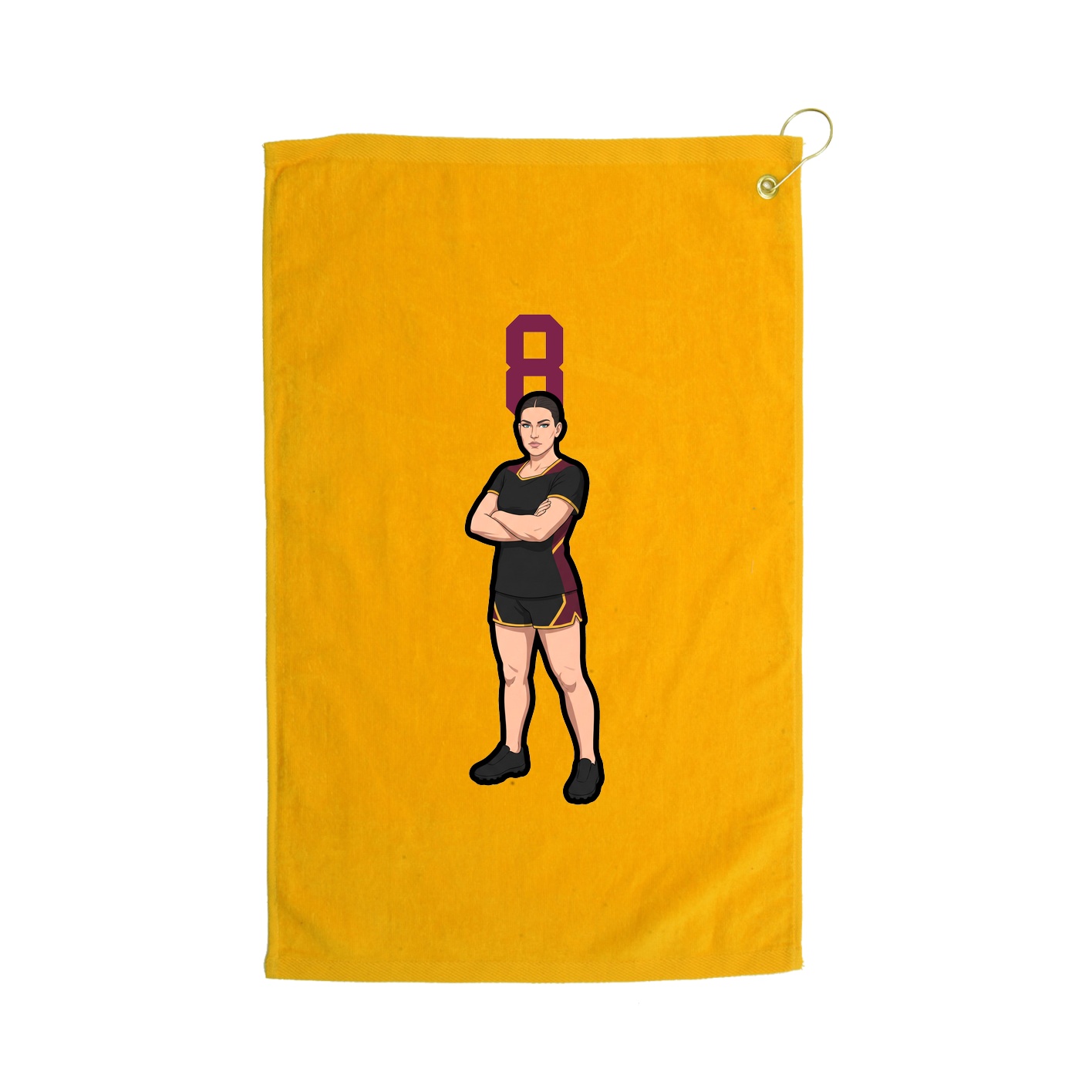 Golf Towel — Number Top in Gold