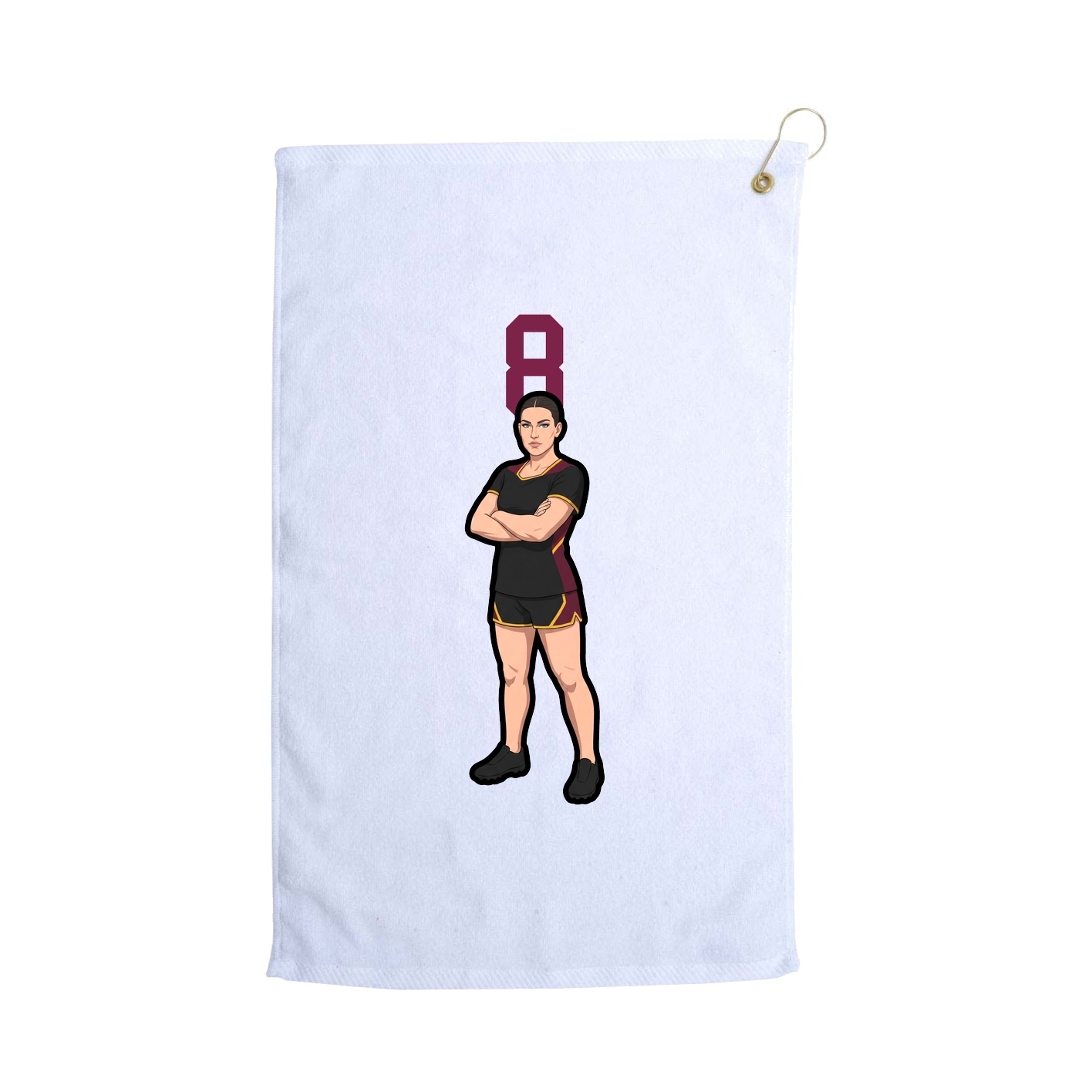 Golf Towel — Number Top in White