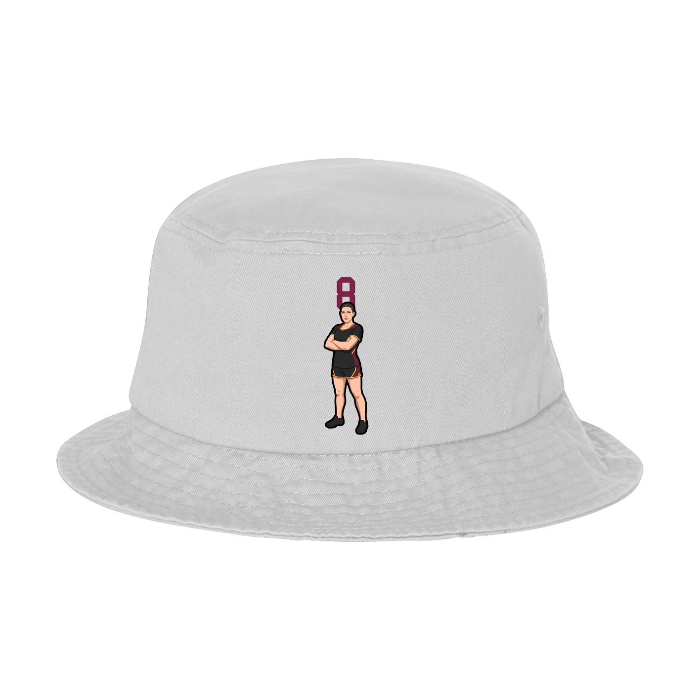 Bucket Cap — Number Top in White
