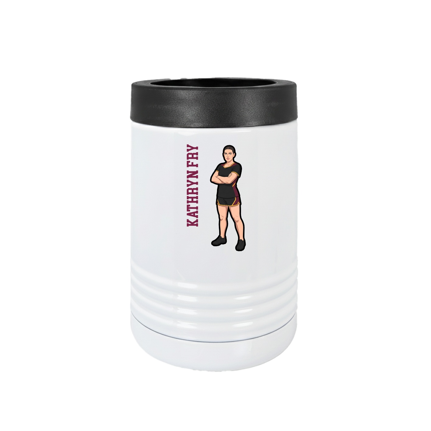 Beverage Holder — Name Vertical in White