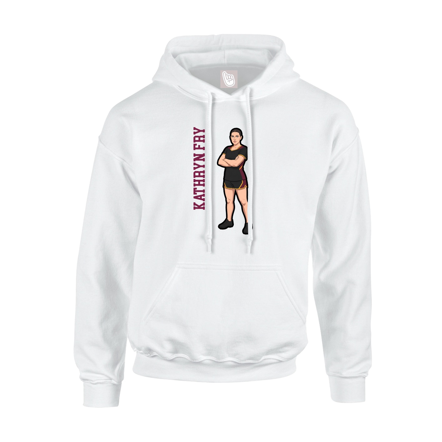 Youth Hoodie — Name Vertical in White