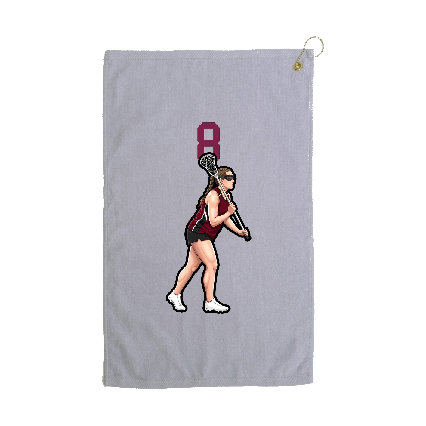 Golf Towel — Number Top in Grey