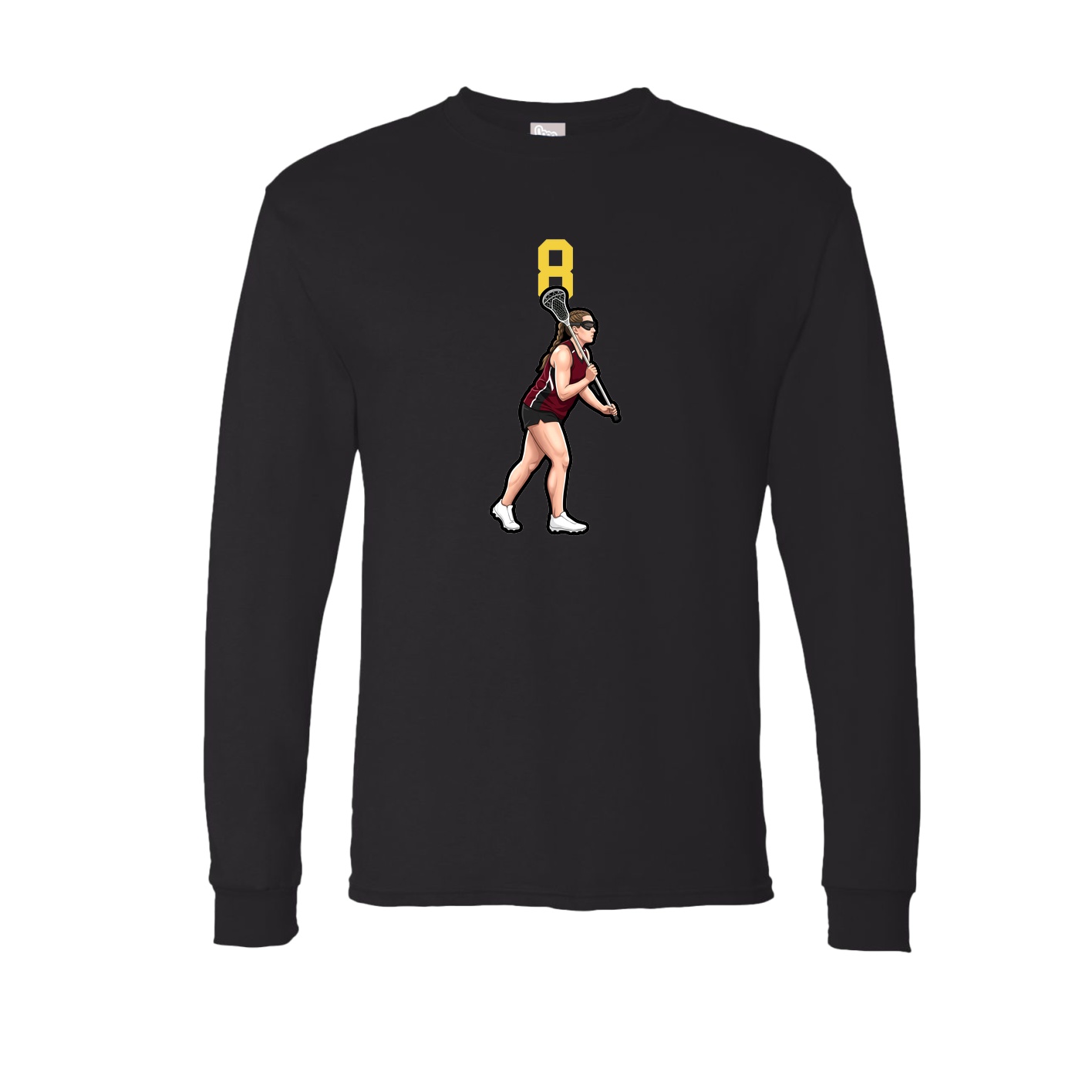 Long Sleeve Tee — Number Top in Black